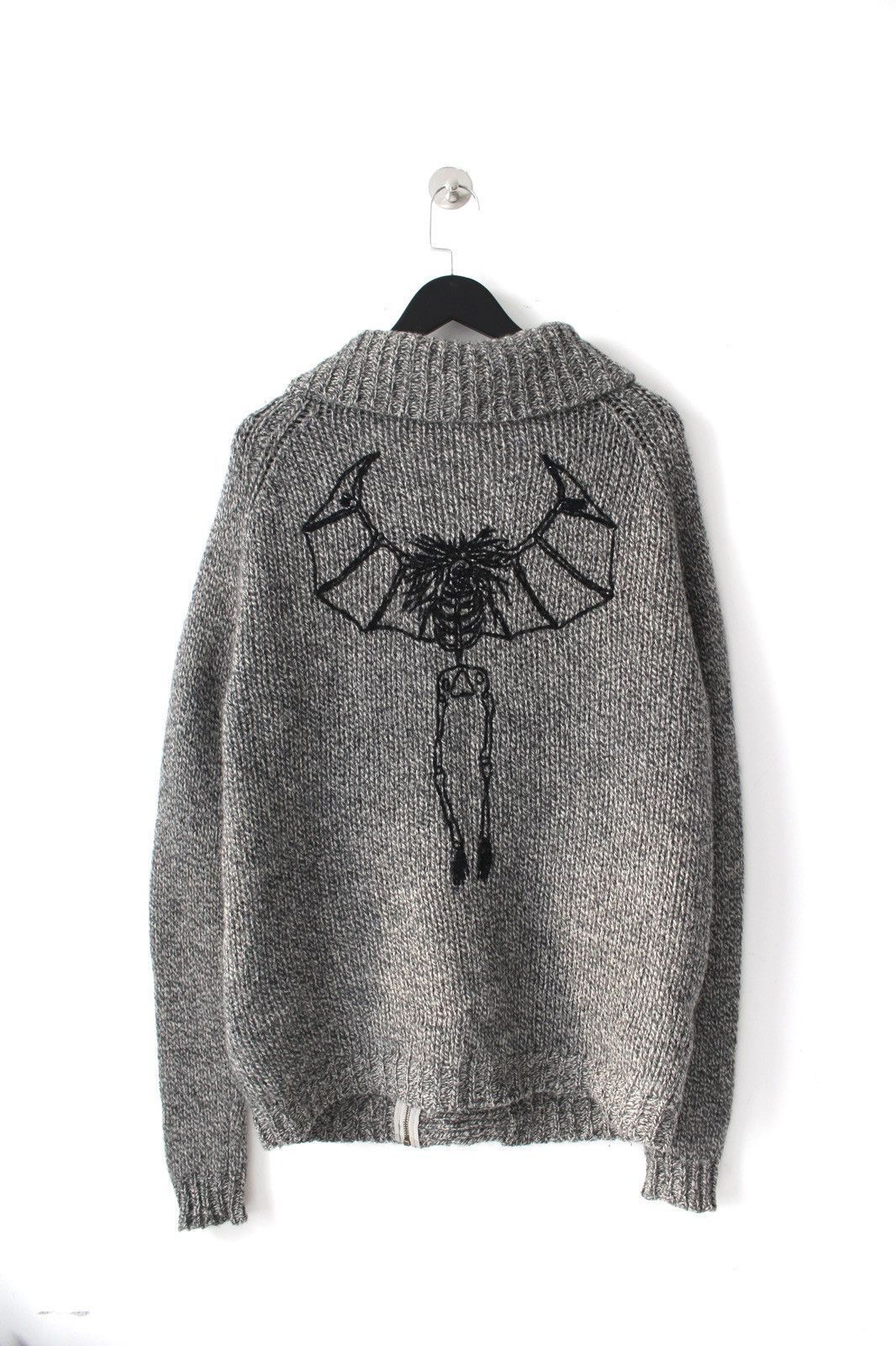 Japanese Brand 2000S JAPANESE MADE EMBROIDERED SHAWL-COLLAR KNIT CARDIGAN Size US L / EU 52-54 / 3 - 1 Thumbnail
