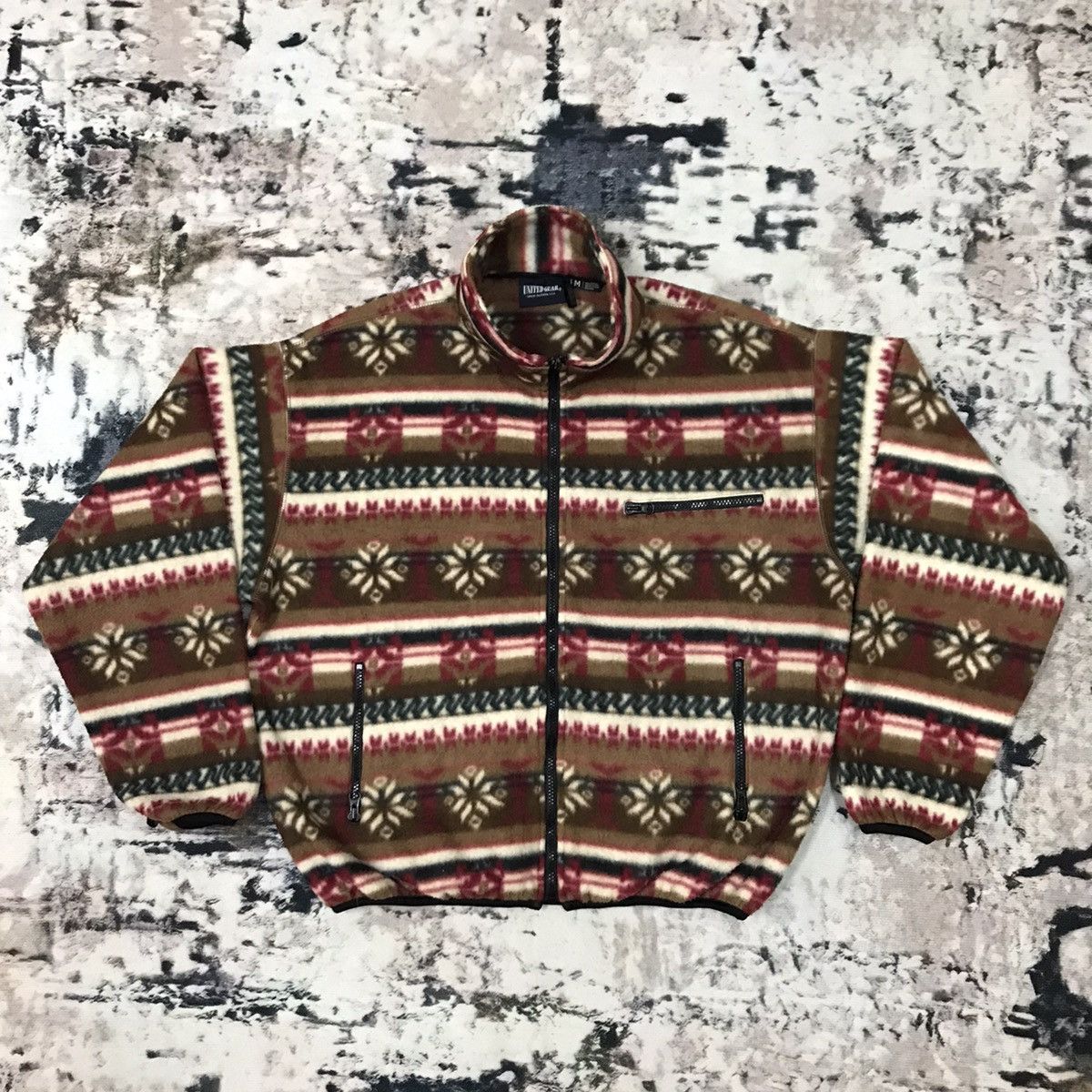 Japanese Brand × Native Vintage United Gear Native Navajo Fleece Sweater Jacket Size US L / EU 52-54 / 3 - 1 Thumbnail