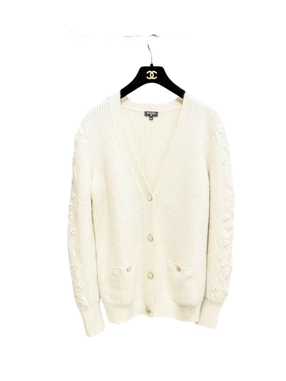 Chanel Chanel Logo Button Cashmere Cardigan Size 38 | Grailed