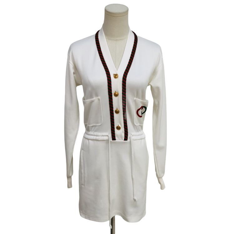 Gucci Gucci Web Trim Button Mini Dress Size XXS Size XXS / US 00 / IT 34 - 1 Thumbnail