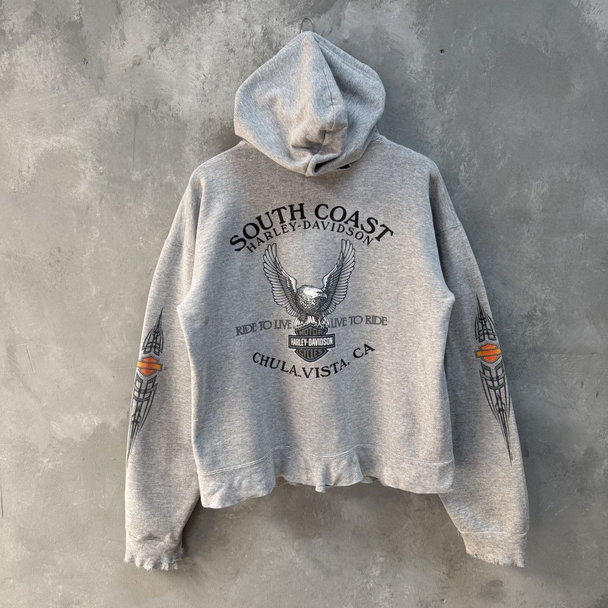Harley Davidson Harley Davidson 00’ Tribal Zip Hoodie Distressed South Coast Size US M / EU 48-50 / 2 - 3 Thumbnail