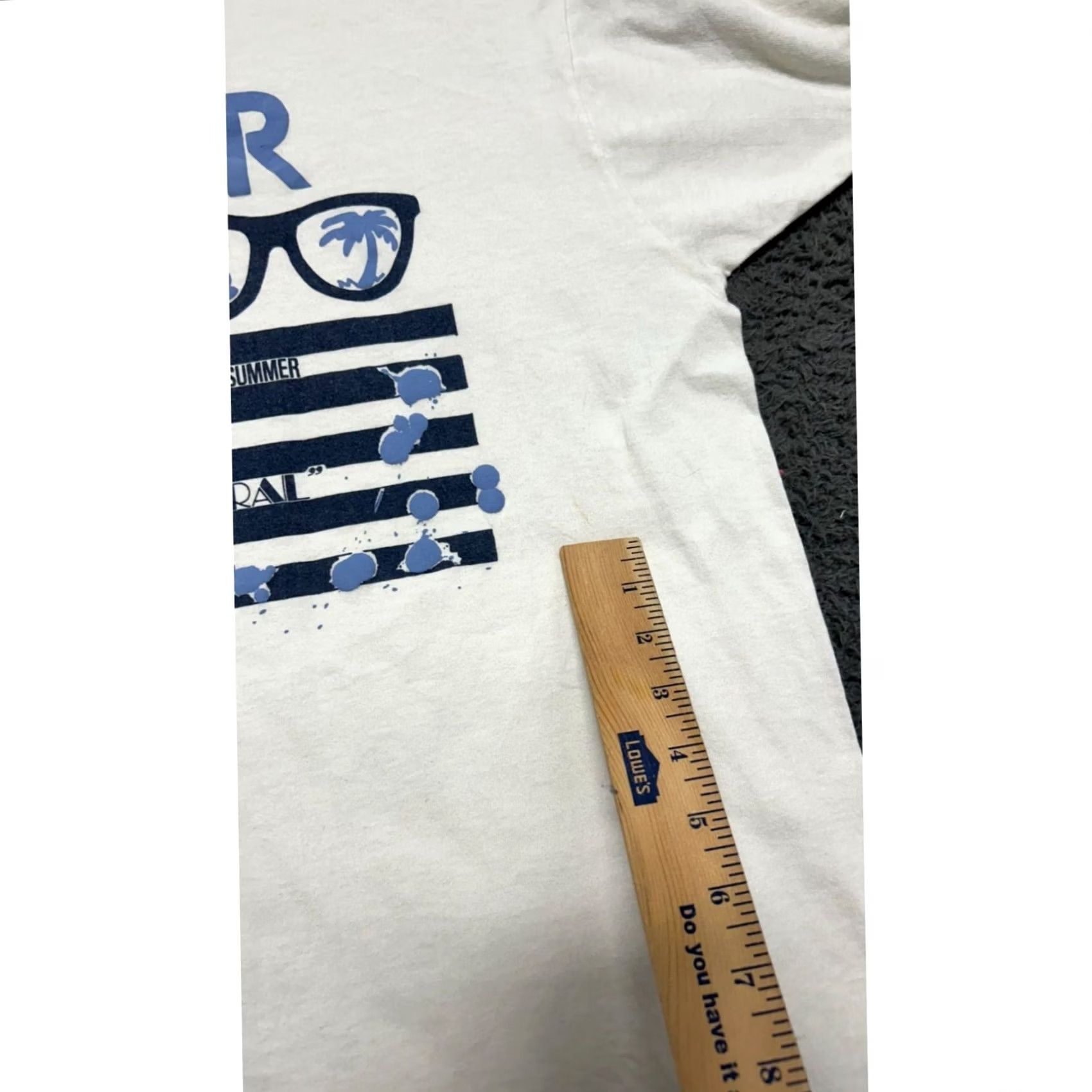 Fruit Of The Loom VINTAGE Fruit Of The Loom T-Shirt XL White Cotton Summer Beach Design Men 100% Cotton Size US XL / EU 56 / 4 - 5 Thumbnail
