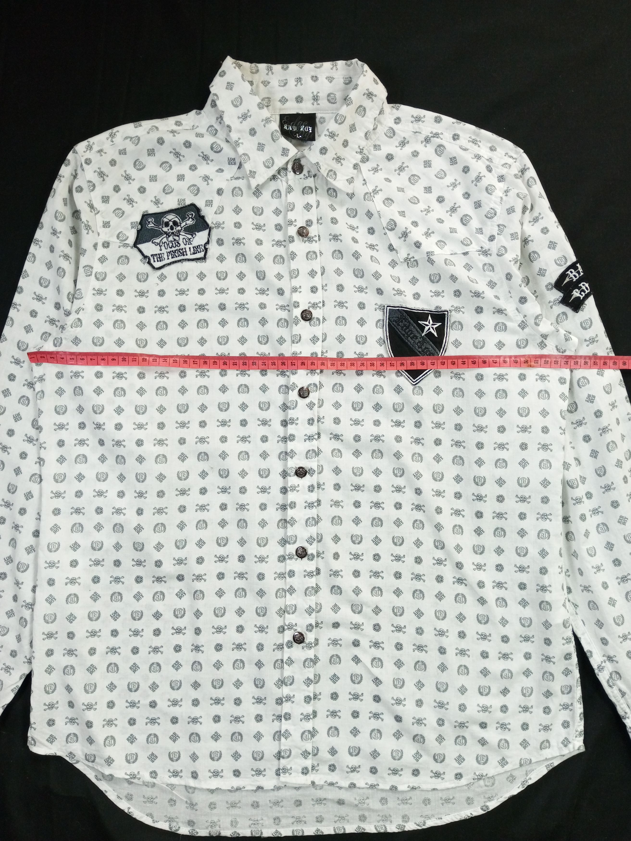 Japanese Brand Badboy full Skull print Y2K Poem Shirt Size US L / EU 52-54 / 3 - 14 Thumbnail
