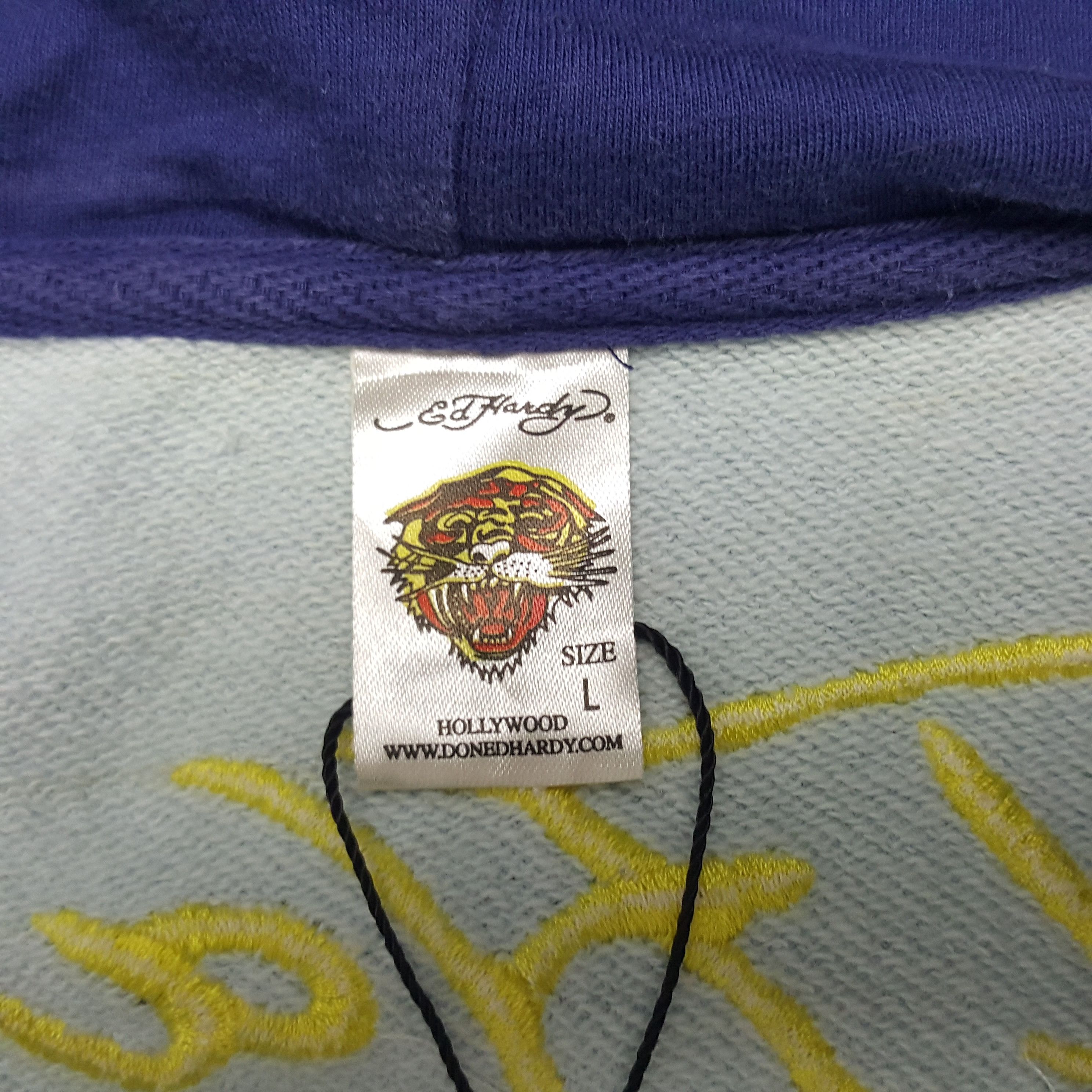 Christian Audigier × Ed Hardy × Vintage Vintage Ed Hardy by Audigier Overprinted Jacket Hoodies Size US M / EU 48-50 / 2 - 6 Thumbnail