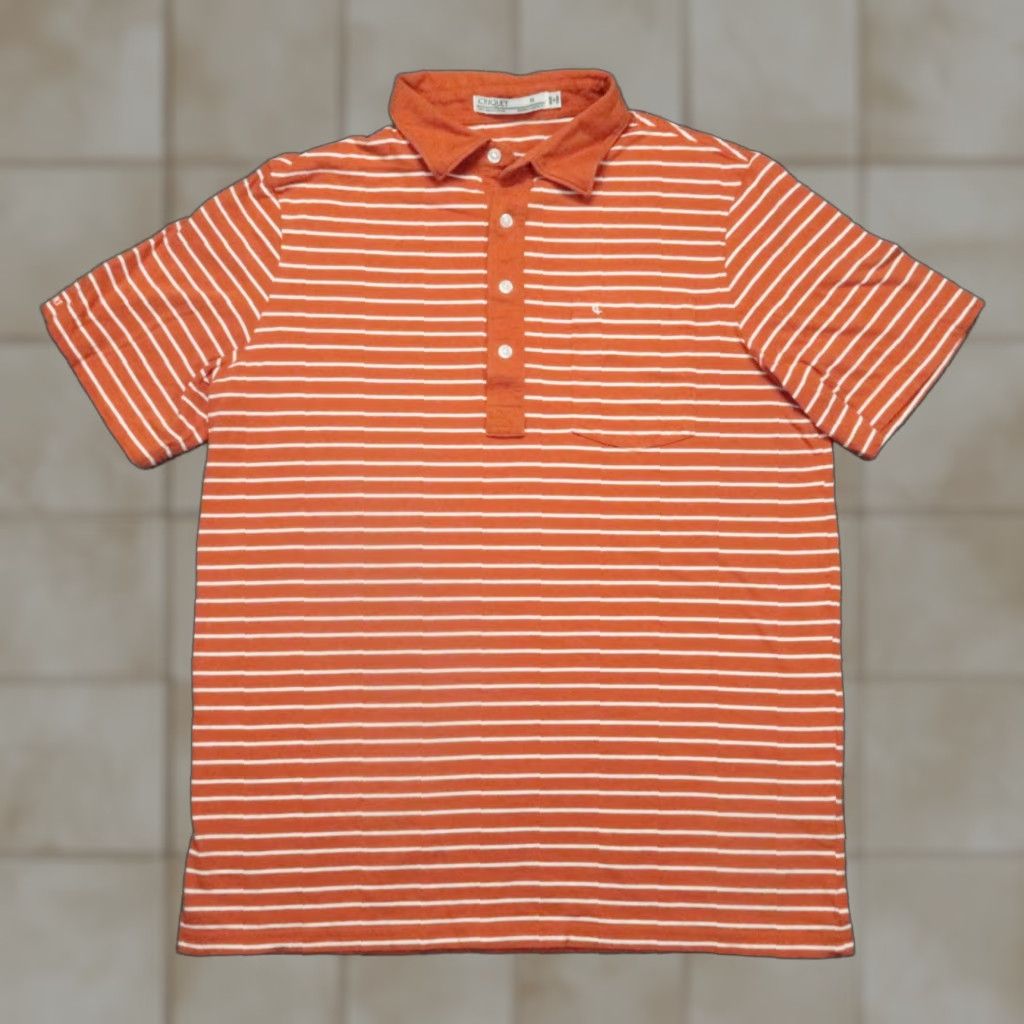 Vintage VINTAGE Criquet Shirt Men Medium Burnt Orange White Striped Players Performance Polo TPC Size US M / EU 48-50 / 2 - 1 Thumbnail