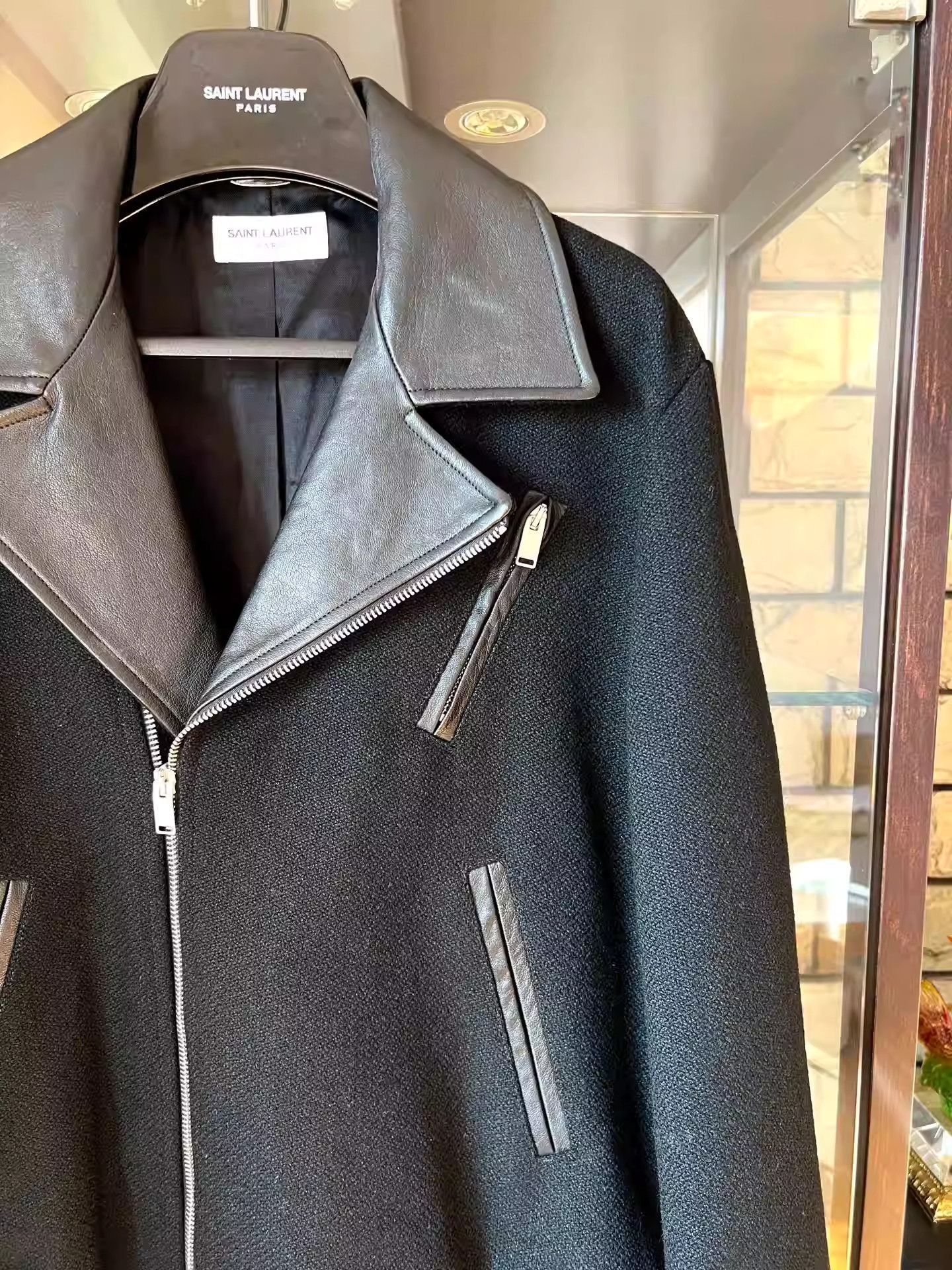 Saint Laurent Paris Saint Laurent Black Patchwork Leather Biker Jacket-2505 Size US S / EU 44-46 / 1 - 2 Thumbnail