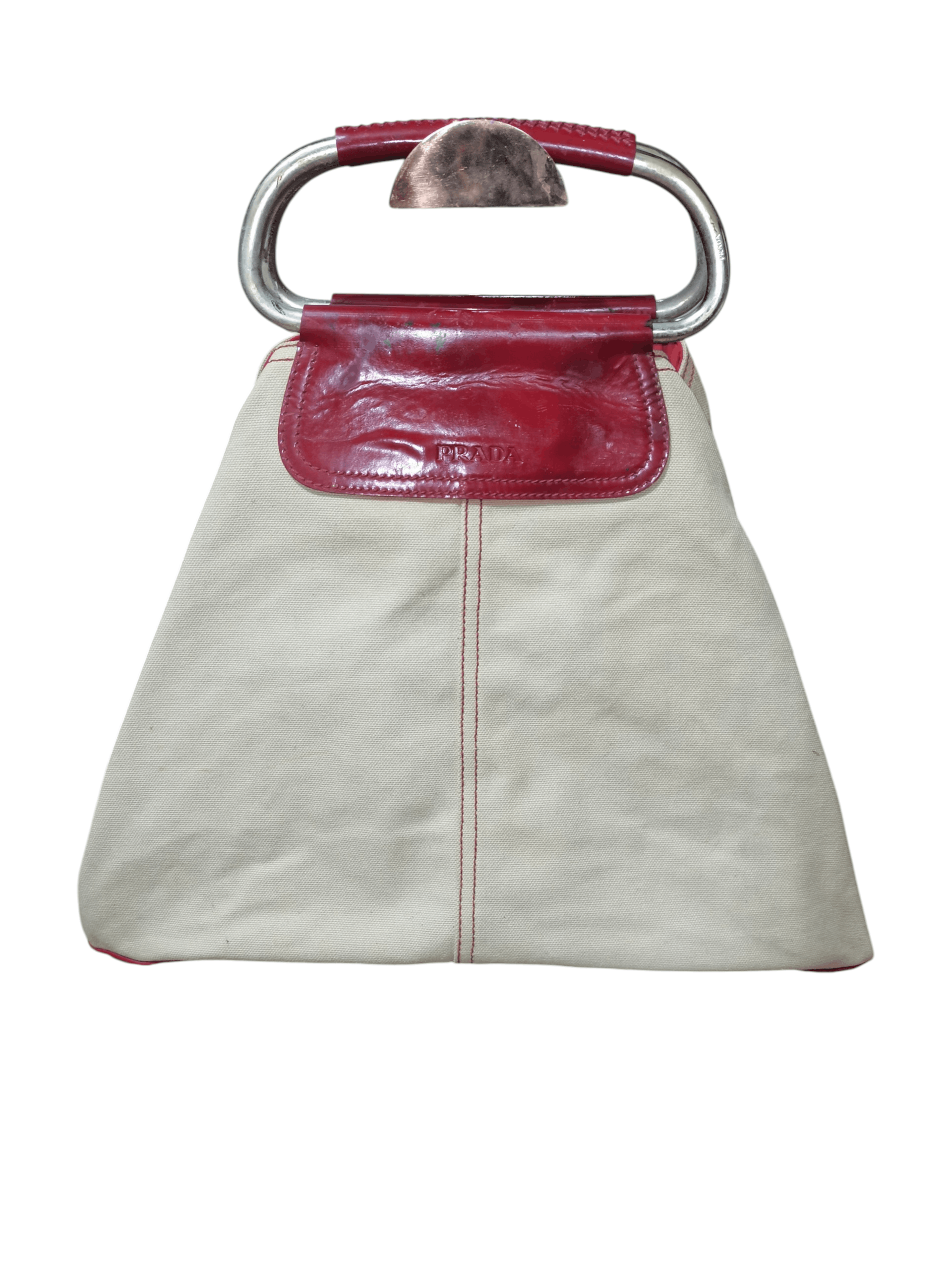 Prada Prada beige canvas metal loop tote bag vintage 2003 rare Size ONE SIZE - 1 Thumbnail