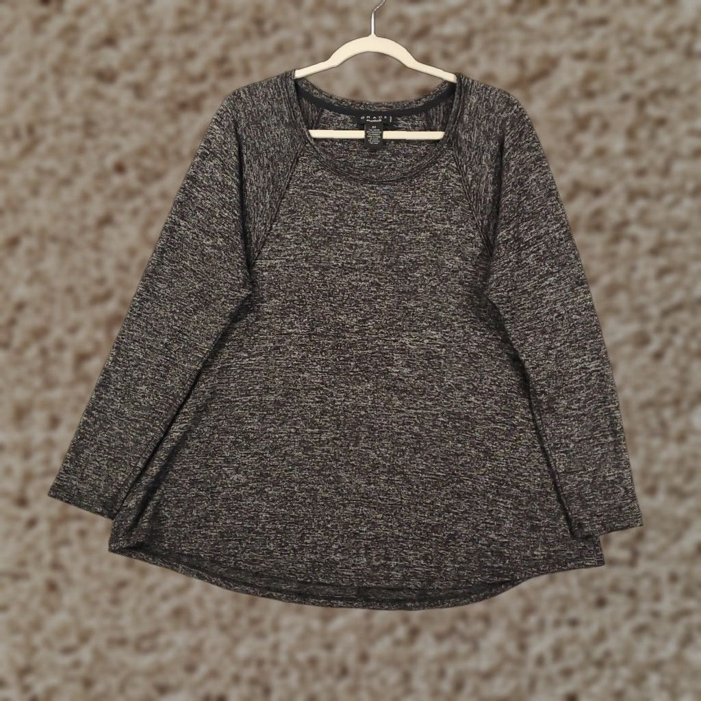 Vintage Grace Womens Sweater 0X Pullover Knit Long Sleeve Black Gray Size XL / US 12-14 / IT 48-50 - 1 Thumbnail