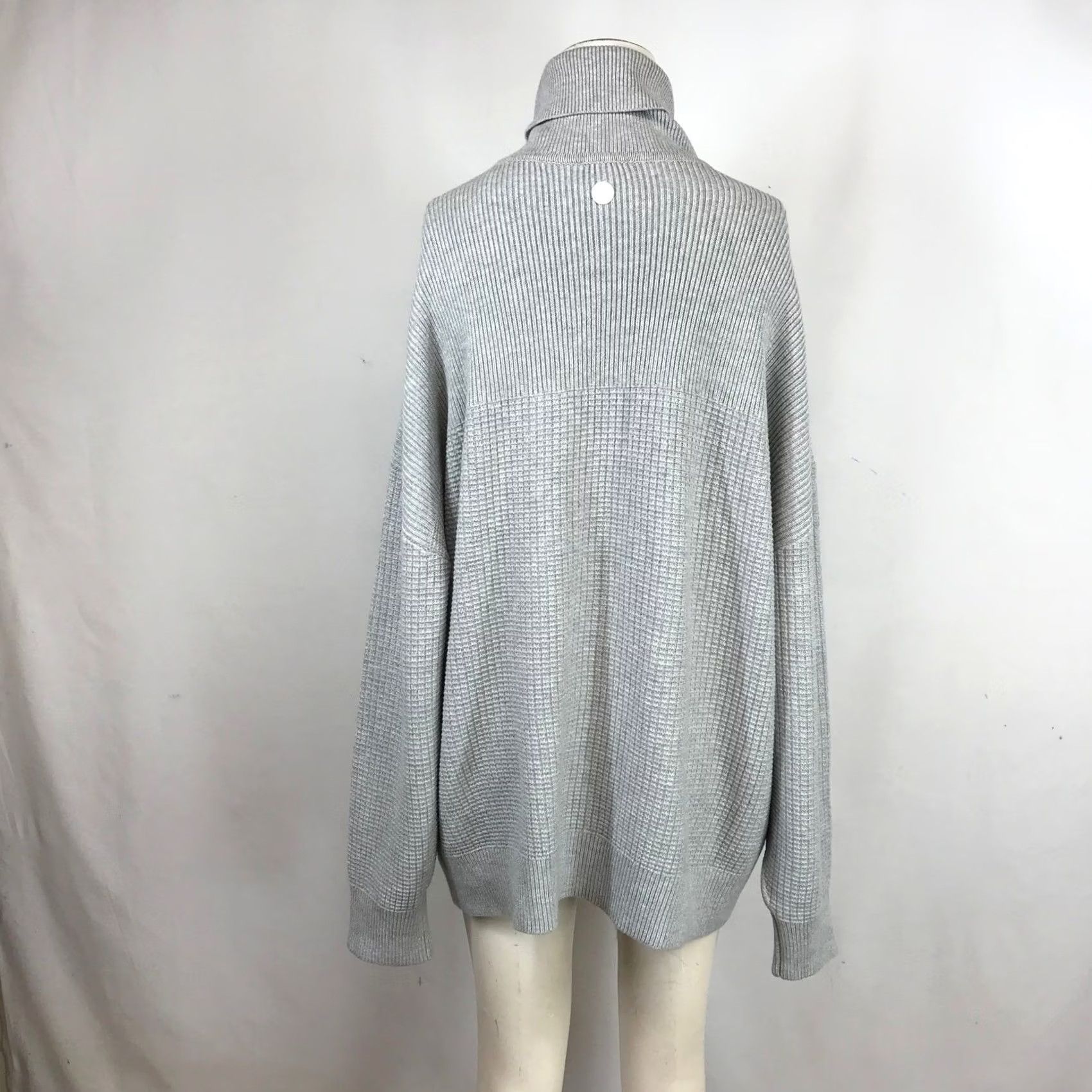 Talbots VINTAGE? No. T by Talbots XL Grey Waffle Knit Full Zip Cardigan - Women Size XL / US 12-14 / IT 48-50 - 5 Thumbnail