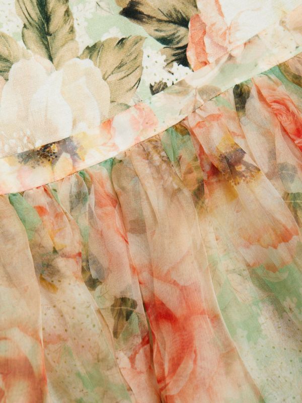 Alice + Olivia × Designer ALICE + OLIVIA Chara Floral Chiffon Mini Dress Size M / US 6-8 / IT 42-44 - 6 Thumbnail
