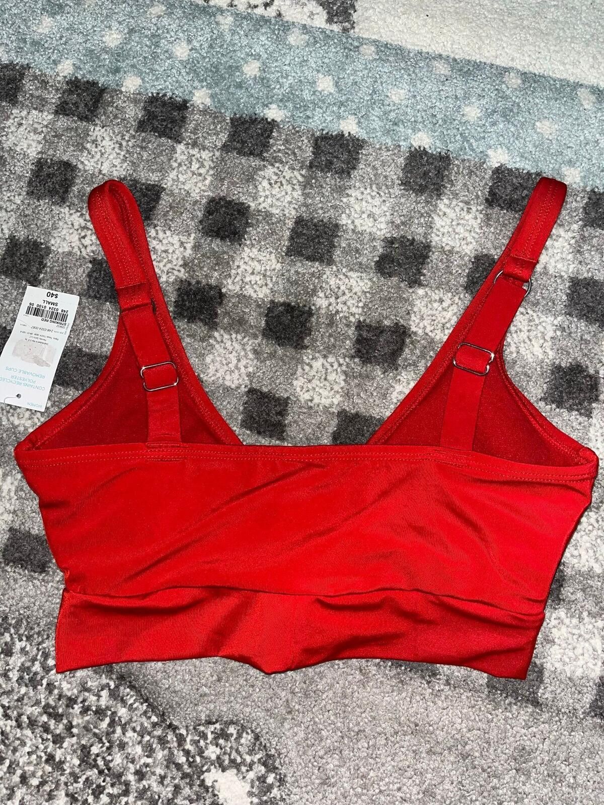 Other Oasis Womens Small Red Bikini Top Tie Front NWT Size ONE SIZE - 3 Thumbnail