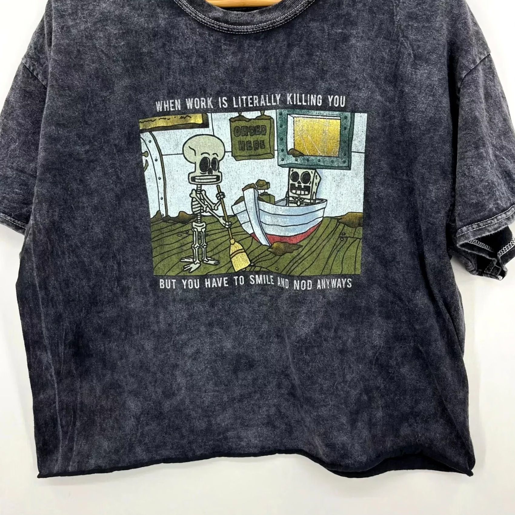 Nickelodeon Nickelodeon Spongebob Squidward T-Shirt Women's XL Gray Short Sleeve Logo 90s Cartoon Size XL / US 12-14 / IT 48-50 - 3 Thumbnail
