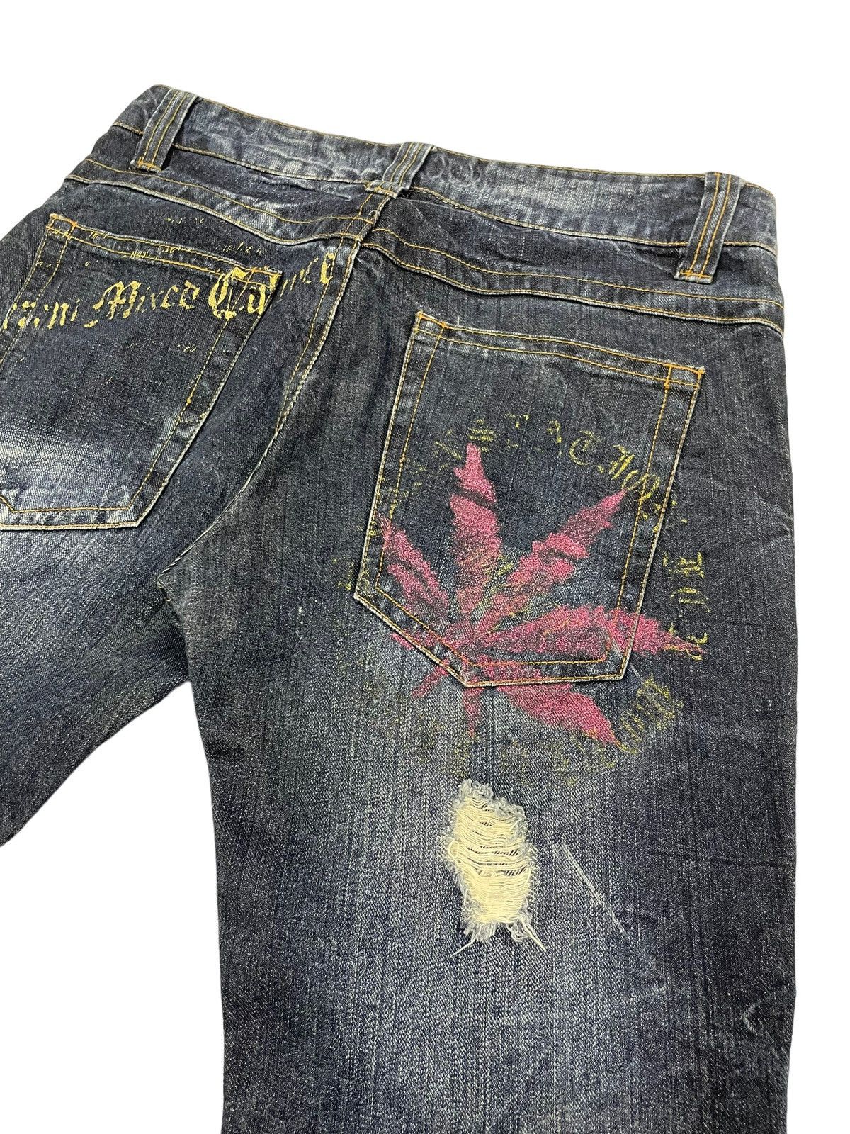 In The Attic Vintage Sorridere Japan Flare Jeans Punk Style Size US 33 - 7 Thumbnail