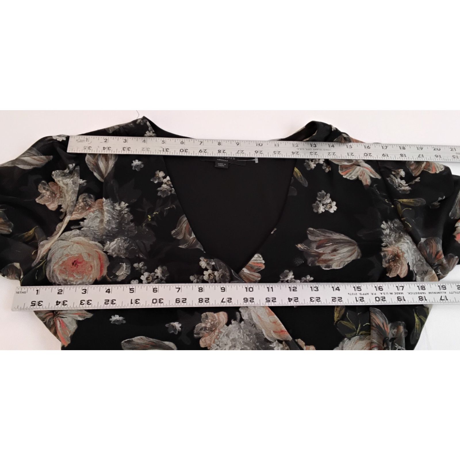 Allsaints All Saints Wrap Dress Women's M Black/Floral Flowy Jade Eden Size M / US 6-8 / IT 42-44 - 17 Thumbnail