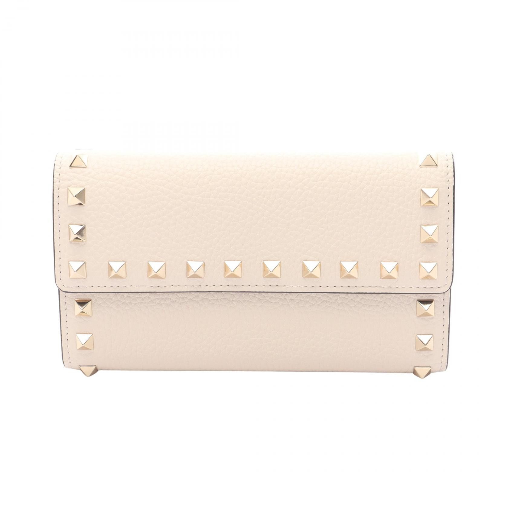Valentino Valentino Valentino Garavani Rockstud Leather Long Wallet Leather Long Wallet WPO252VSH126 DUTY FREE for USA Size ONE SIZE - 1 Thumbnail