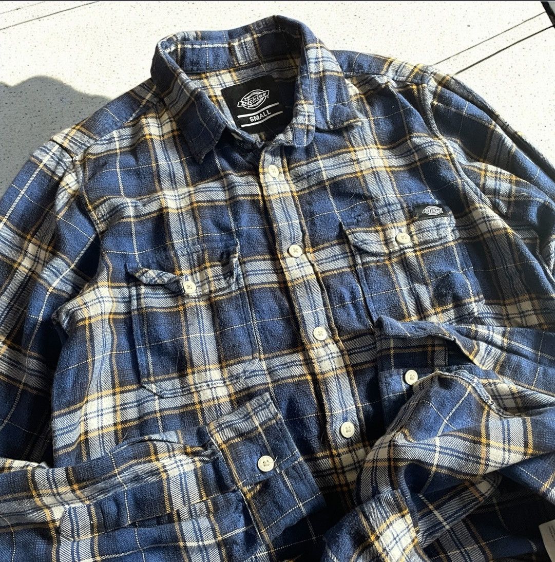 Dickies × Vintage Vintage Dickies Flannel Shirt Workwear Button Up Blue Small Size US S / EU 44-46 / 1 - 3 Thumbnail