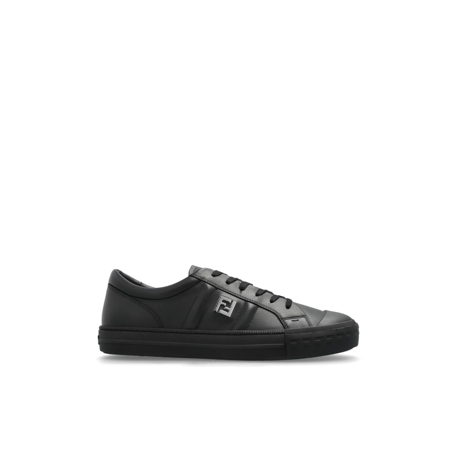 FENDI Domino Black Leather Sneakers New & Authentic (Men's s