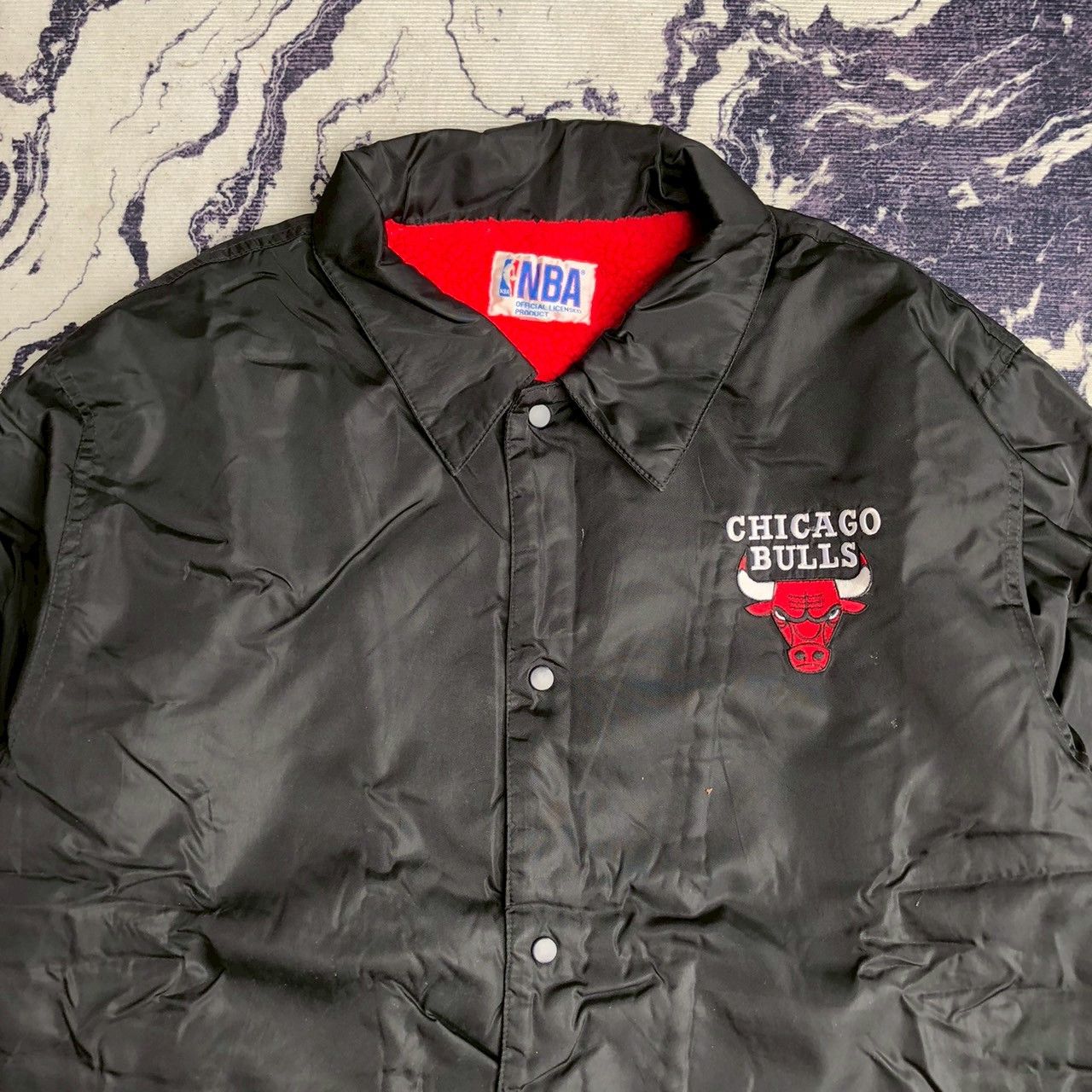 NBA Vintage 90s Chicago Bulls NBA Sherpa Lined Jacket Size US L / EU 52-54 / 3 - 5 Thumbnail