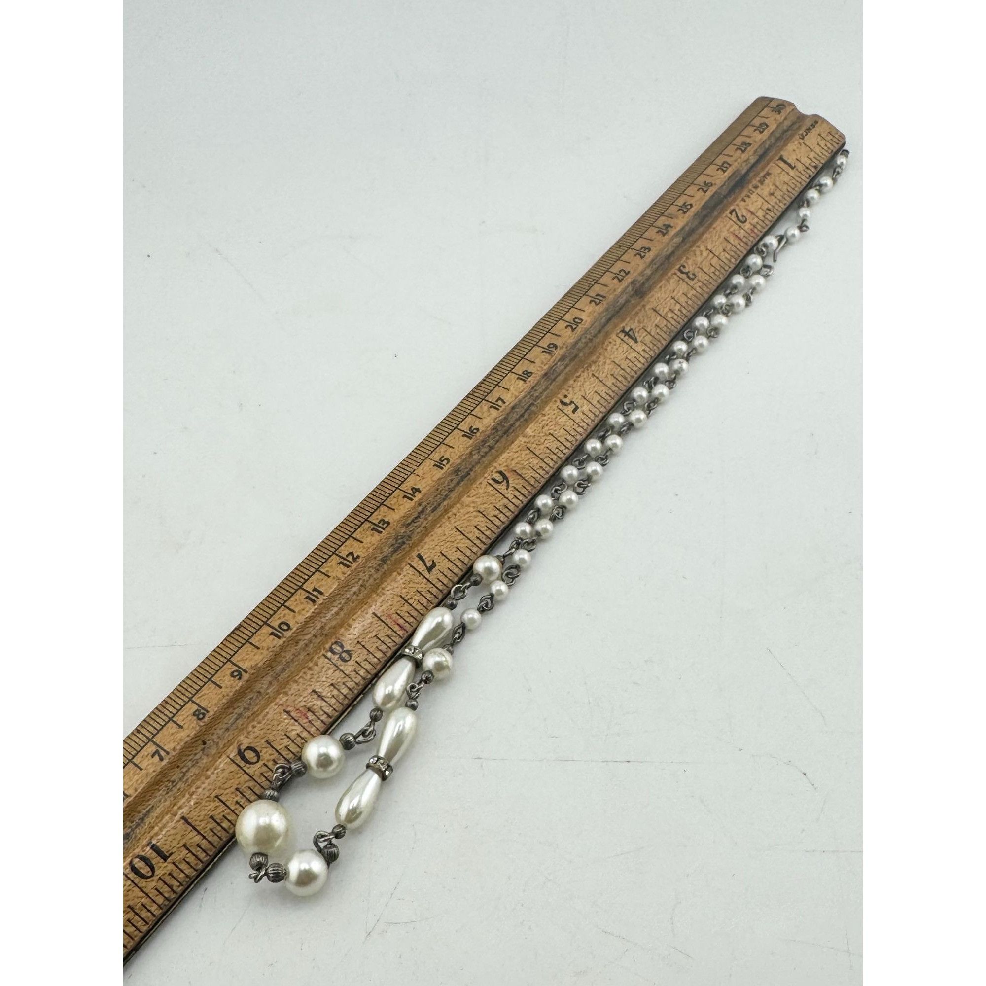 Vintage Vintage faux pearl rhinestone collar necklace Size ONE SIZE - 4 Thumbnail