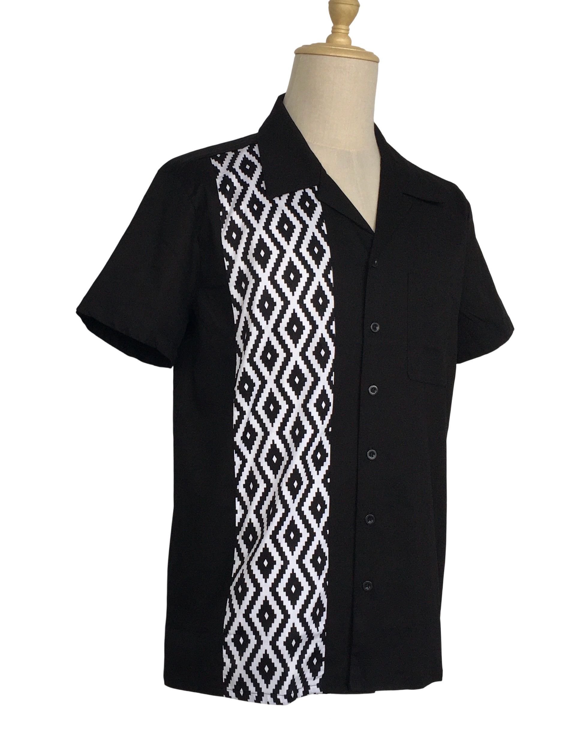 Other Black Bowling Shirts Diamond Pattern Vintage Style Size US XL / EU 56 / 4 - 2 Thumbnail