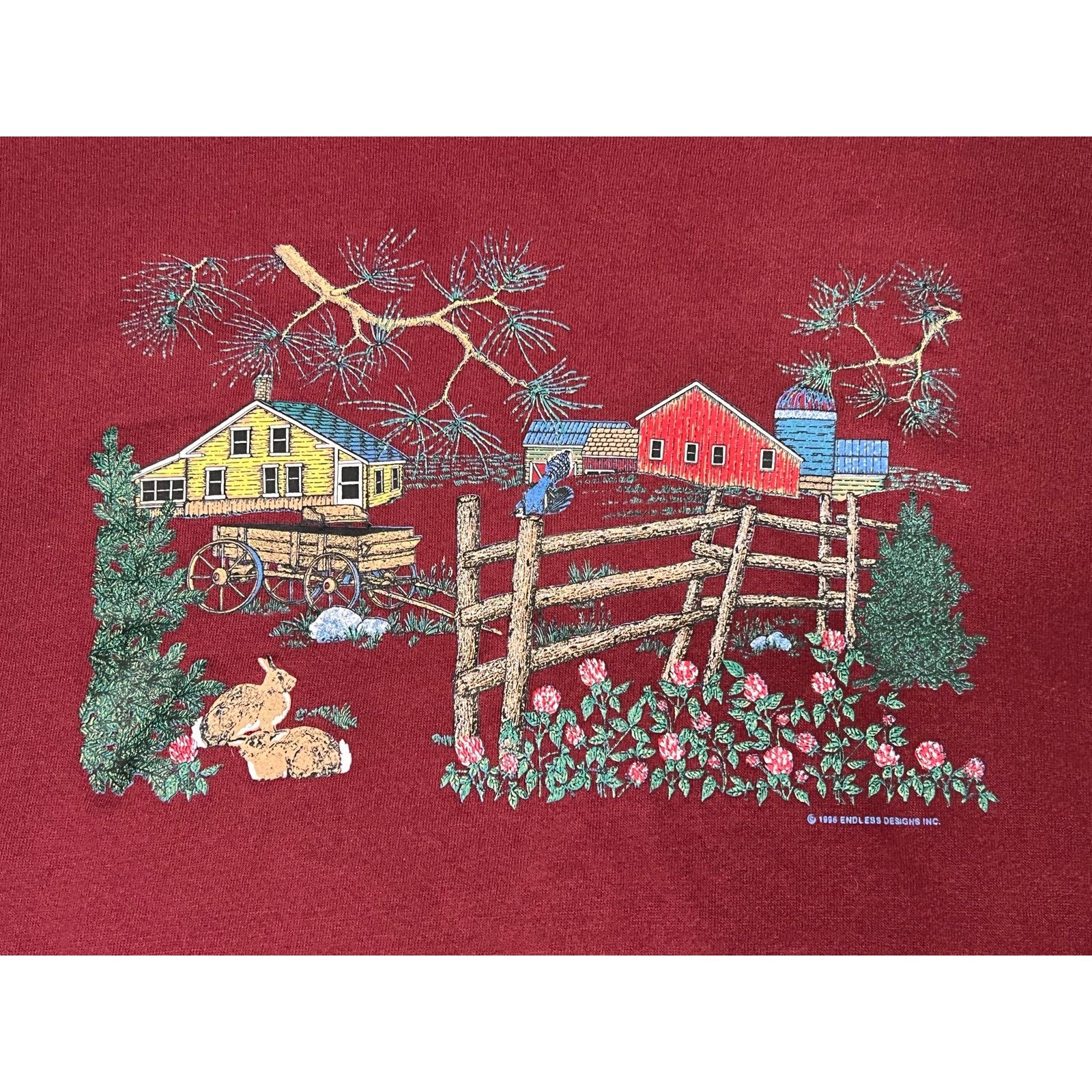 Vintage Vintage 1996 Endless Designs Barn Scenery Crewneck 2XL Size US XXL / EU 58 / 5 - 3 Thumbnail