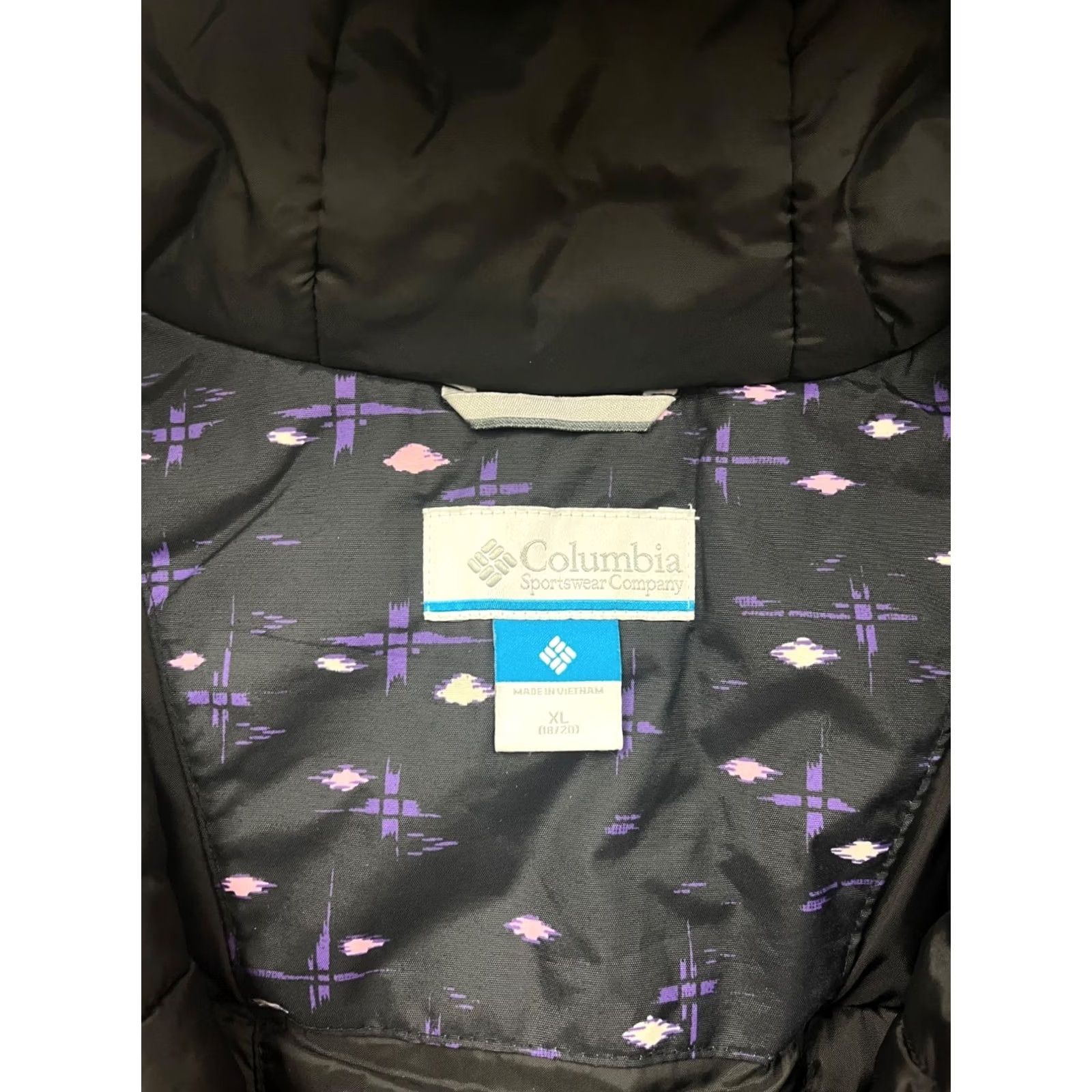 Vintage Columbia Outdoor Hooded Jacket XL Girls XLG Black Regular Winter Coat Hoodie Zip Pocket Mock-Velcro Cuffed Machine Washable Polyester Size XL / US 12-14 / IT 48-50 - 3 Thumbnail
