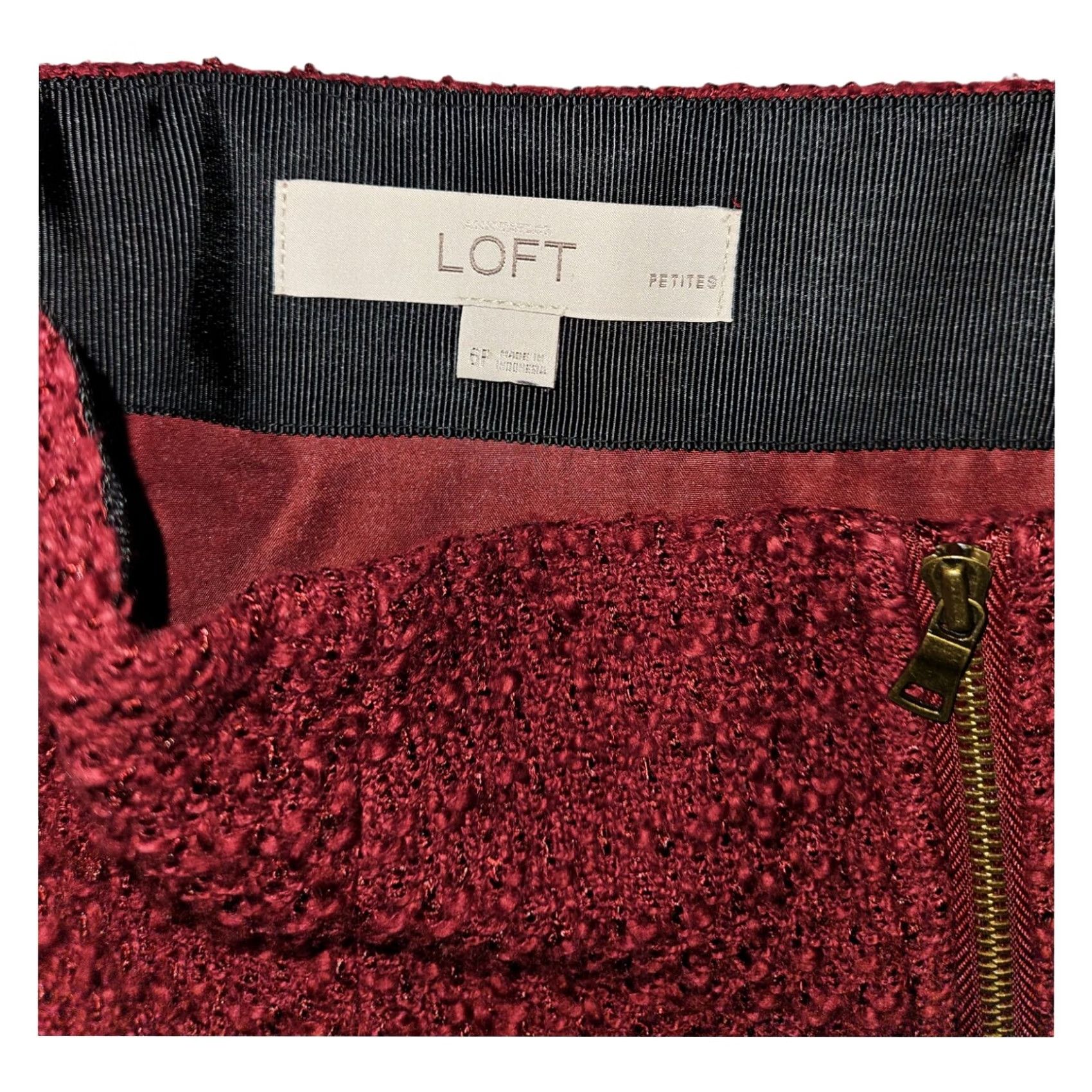 Loft VINTAGE LOFT Skirt Women 6P Red Zipper Lined Petite Mini Skirt Care Dry Clean Only Casual Workwear LOFT Brand Anne Taylor Loft Size 28" / US 6 / IT 42 - 2 Thumbnail