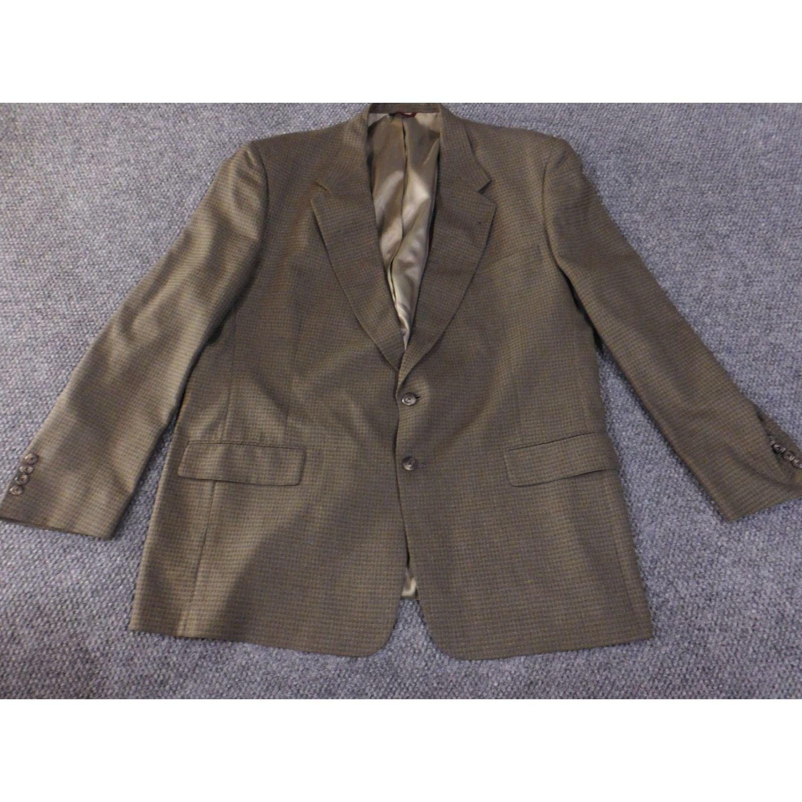 Hart Schaffner Marx Hart Schaffner Marx blazer Mens 48L Brown check Wool Single-Breasted 2 Button Notch Lapel Vintage? No (Business Casual) Size 48R - 2 Thumbnail