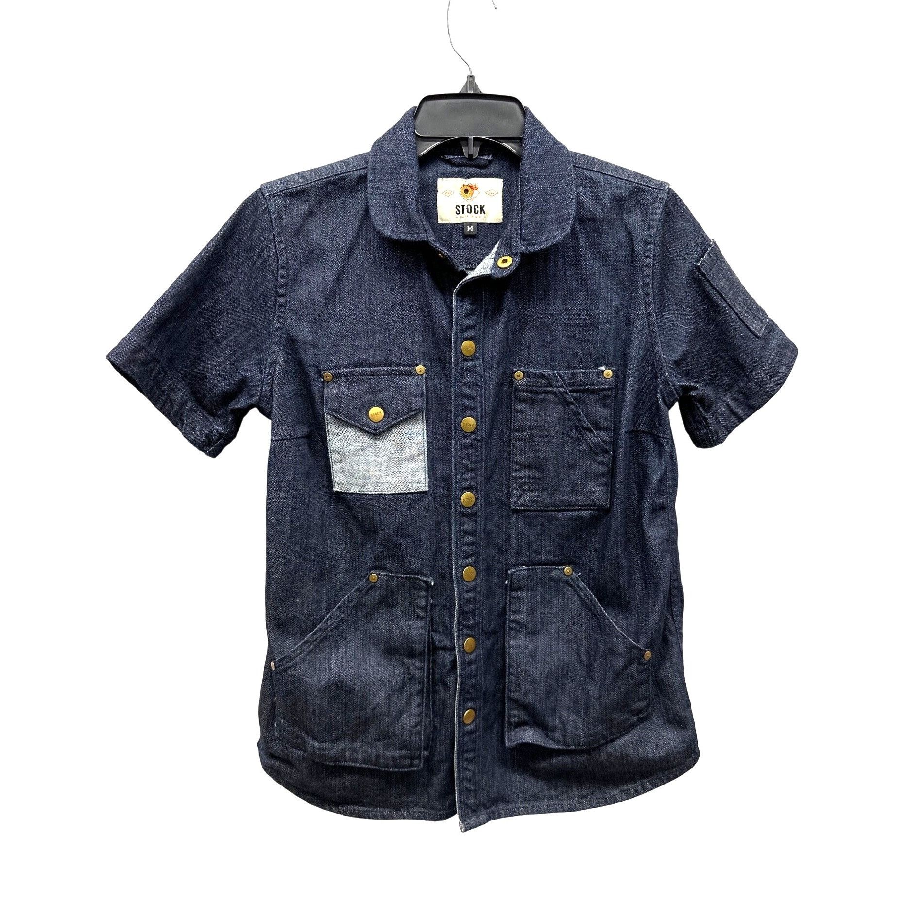 Stock MFG Short Sleeve Snap Button Denim Shirt