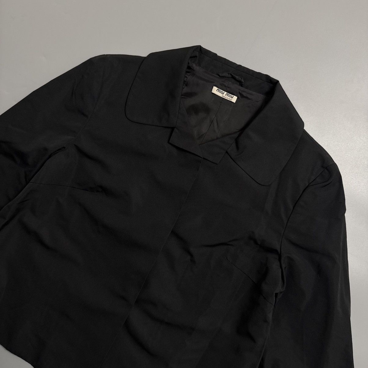 Miu Miu Archive Miu Miu cropped swing jacket in classic black Size S / US 4 / IT 40 - 2 Thumbnail