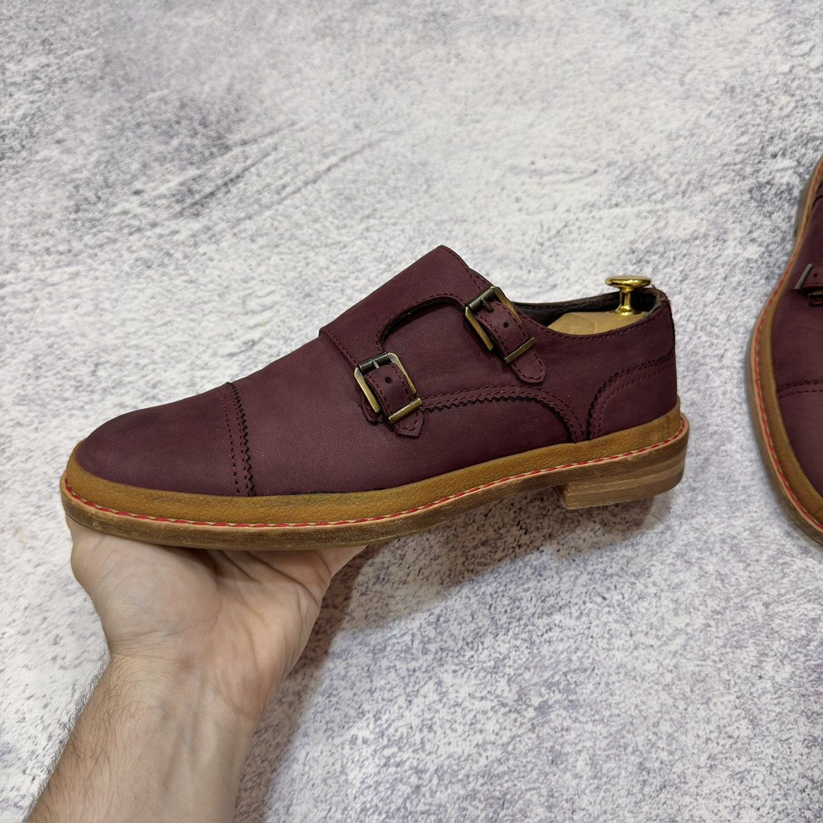 Pollini Pollini Mens Nubuck Leather Double Monk Shoes US9 UK8 EU42 Size US 9 / EU 42 - 7 Thumbnail