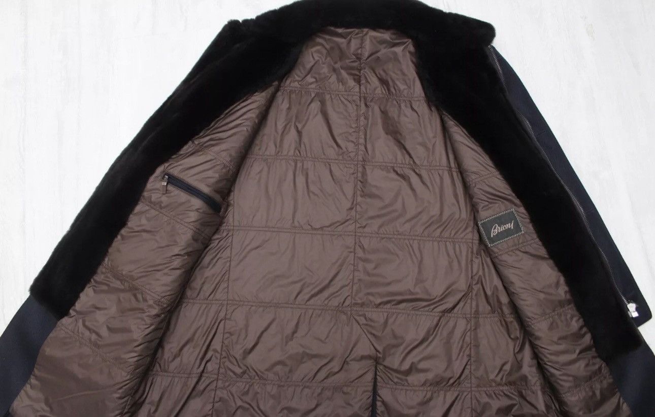 Brioni BRIONI Luxury Wool Long Navy Fur Collar Coat Overcoat fit XL Size US XL / EU 56 / 4 - 15 Thumbnail
