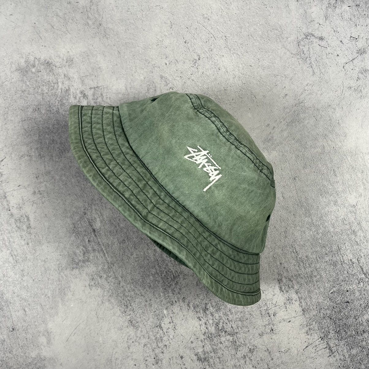 Stussy × Vintage Vintage Stussy washed logo y2k rare bucket hat panama 90’s Size ONE SIZE - 2 Thumbnail