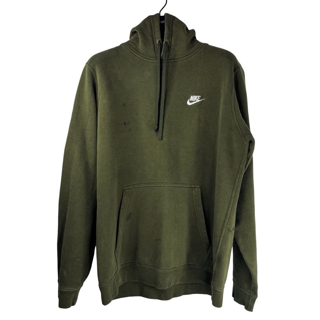 Nike NIKE VINTAGE Men's Dark Olive Green Hoodie Grunge
