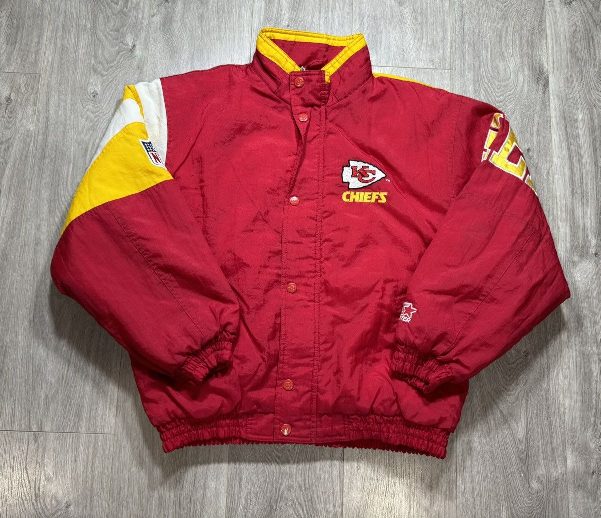 NFL × Starter × Vintage Vintage 90’s Kansas City Chiefs STARTER Puffer Jacket Size US L / EU 52-54 / 3 - 2 Thumbnail