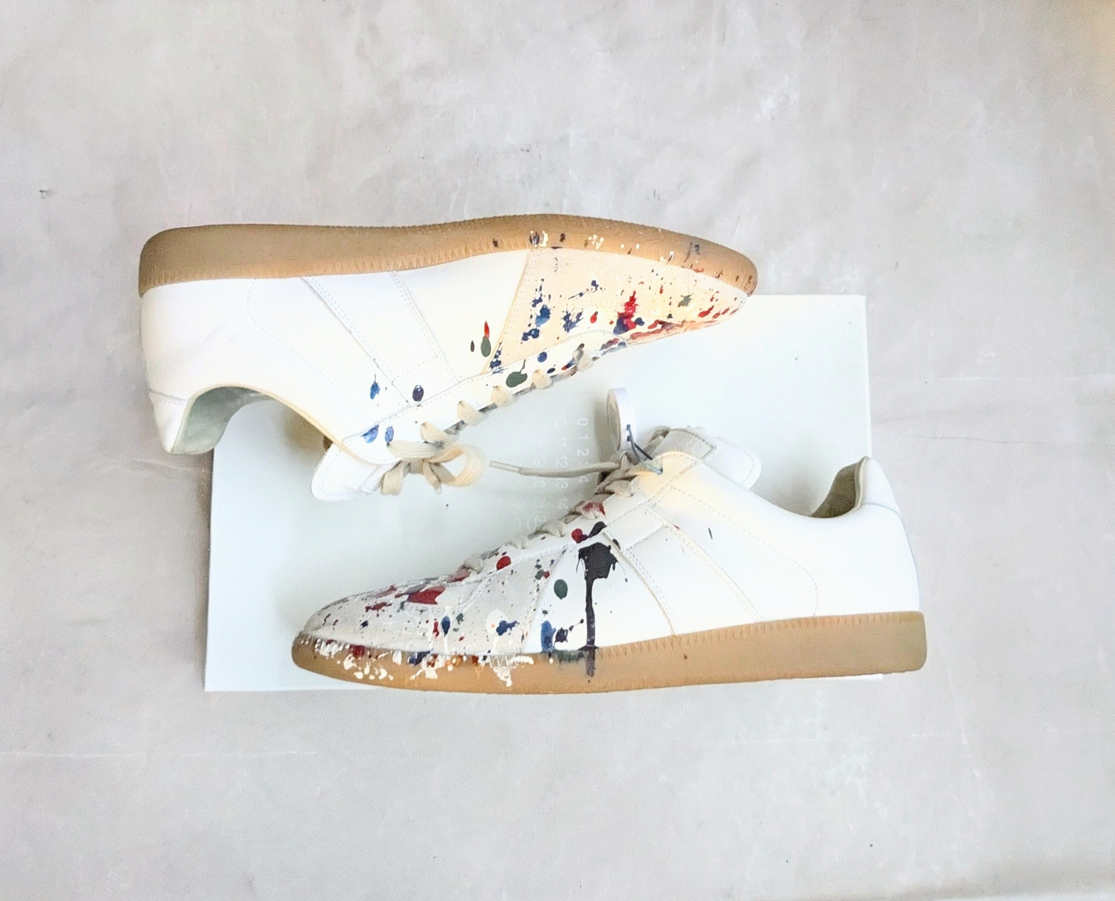 Maison Margiela GAT Replica Paint Splatter 10 43 White Low
