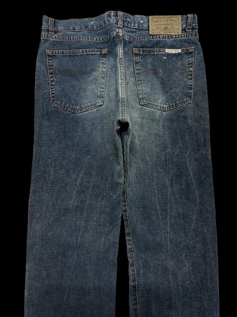 BAGGY 90s Rica Lewis Designer Sick Mudwash Distres Dark Jean