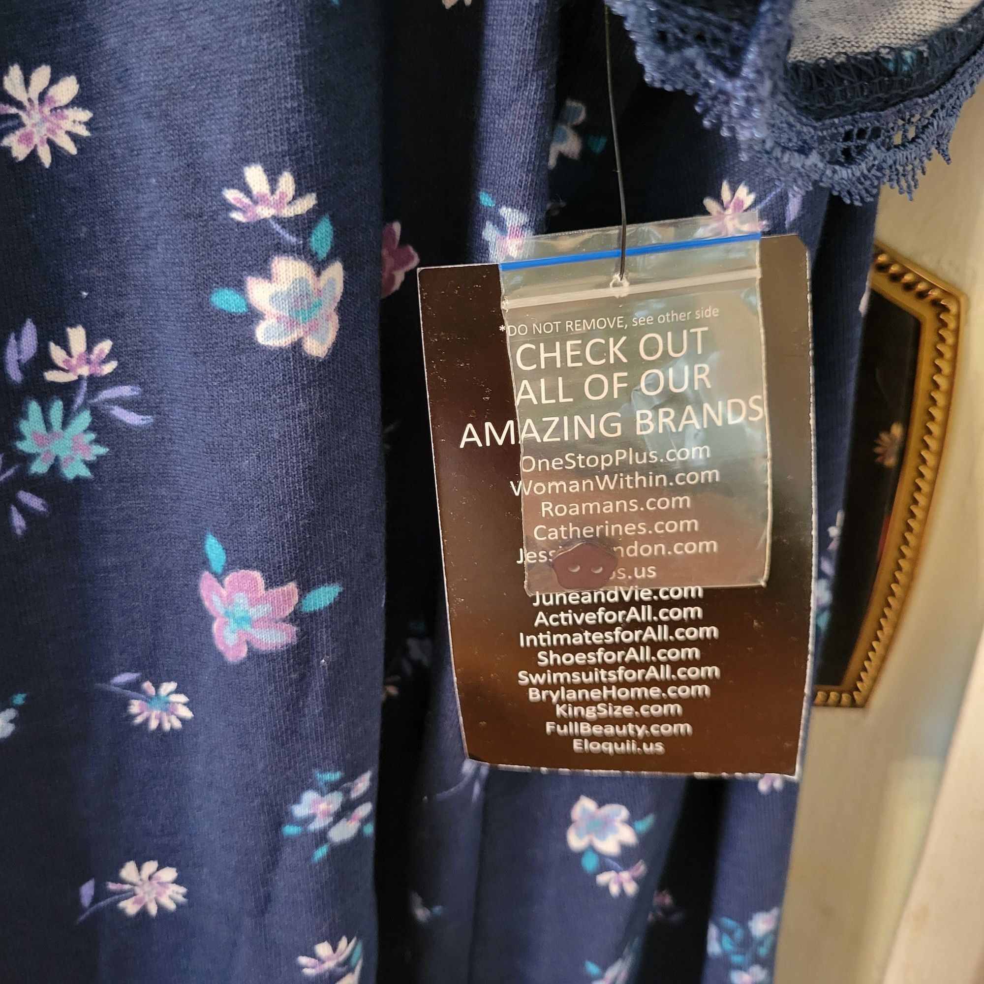 Vintage Dreams Co Blue Floral Nightgown 4X Cotton Long Modest House Size 4XL / US 24-26 - 5 Thumbnail