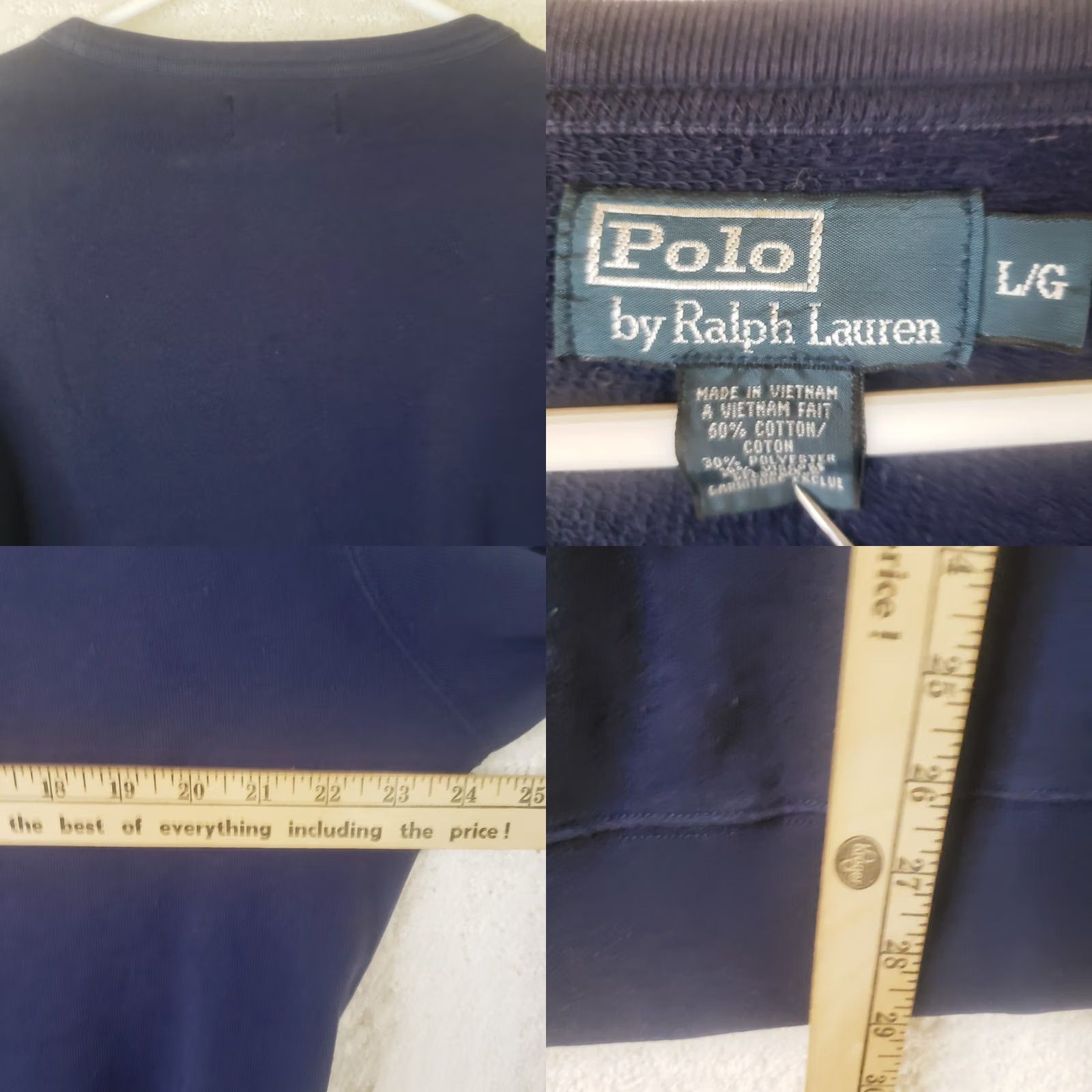 Polo Ralph Lauren Polo Ralph Lauren Sweatshirt Mens L Navy Blue Cotton Poly Pony Logo Super Comfy Size US L / EU 52-54 / 3 - 8 Thumbnail