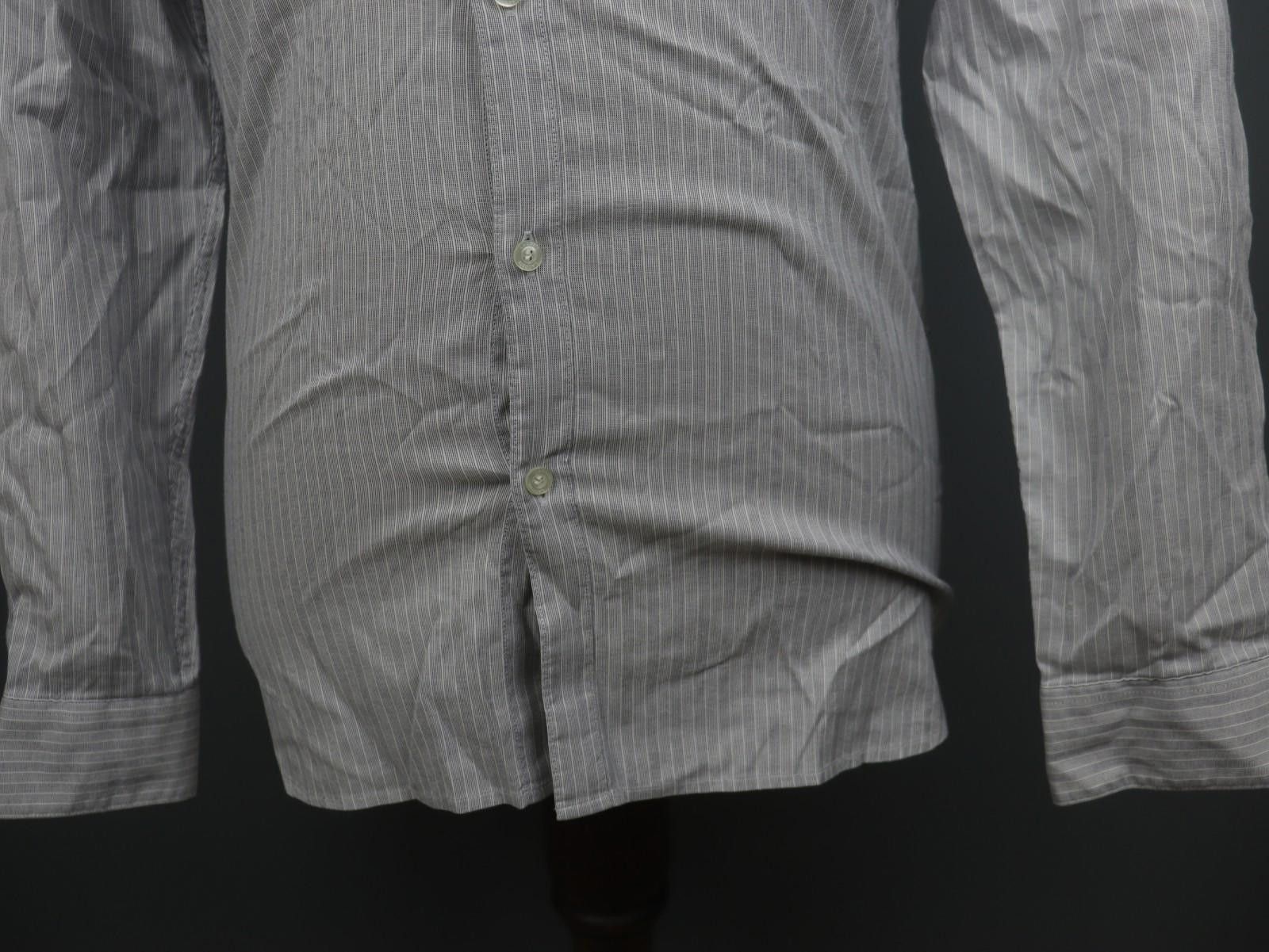 Lacoste Lacoste Gray Pinstriped Cotton Collared Button-Down Shirt Size US M / EU 48-50 / 2 - 3 Thumbnail