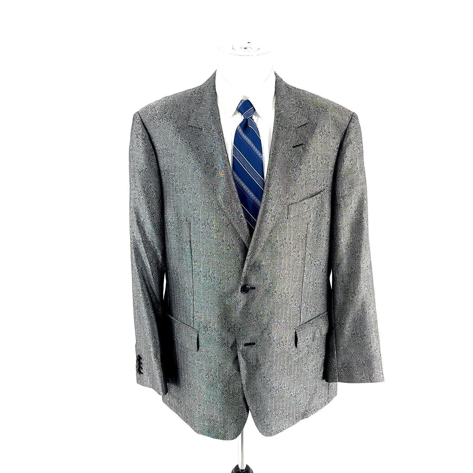 Versace Versace Hand Made Wool Silk 2 Button Blazer 44R Metallic Sil Size 44R - 3 Thumbnail