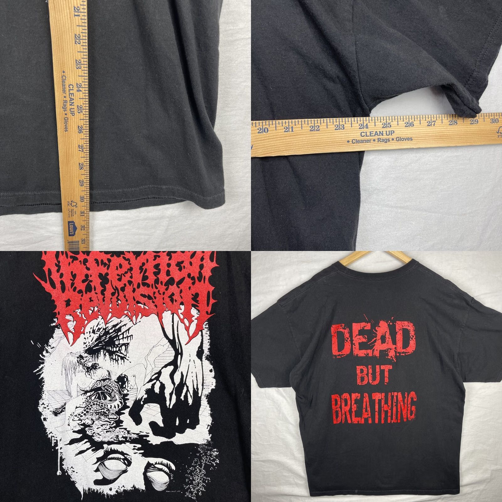 Hanes Infernal Revulsion Shirt Mens 2XL Black Dead But Breathing Death Metal Tokyo Hanes Shirt Mens T-Shirt Band Grunge Horror Metal 2XL Black Men Size US XXL / EU 58 / 5 - 8 Thumbnail