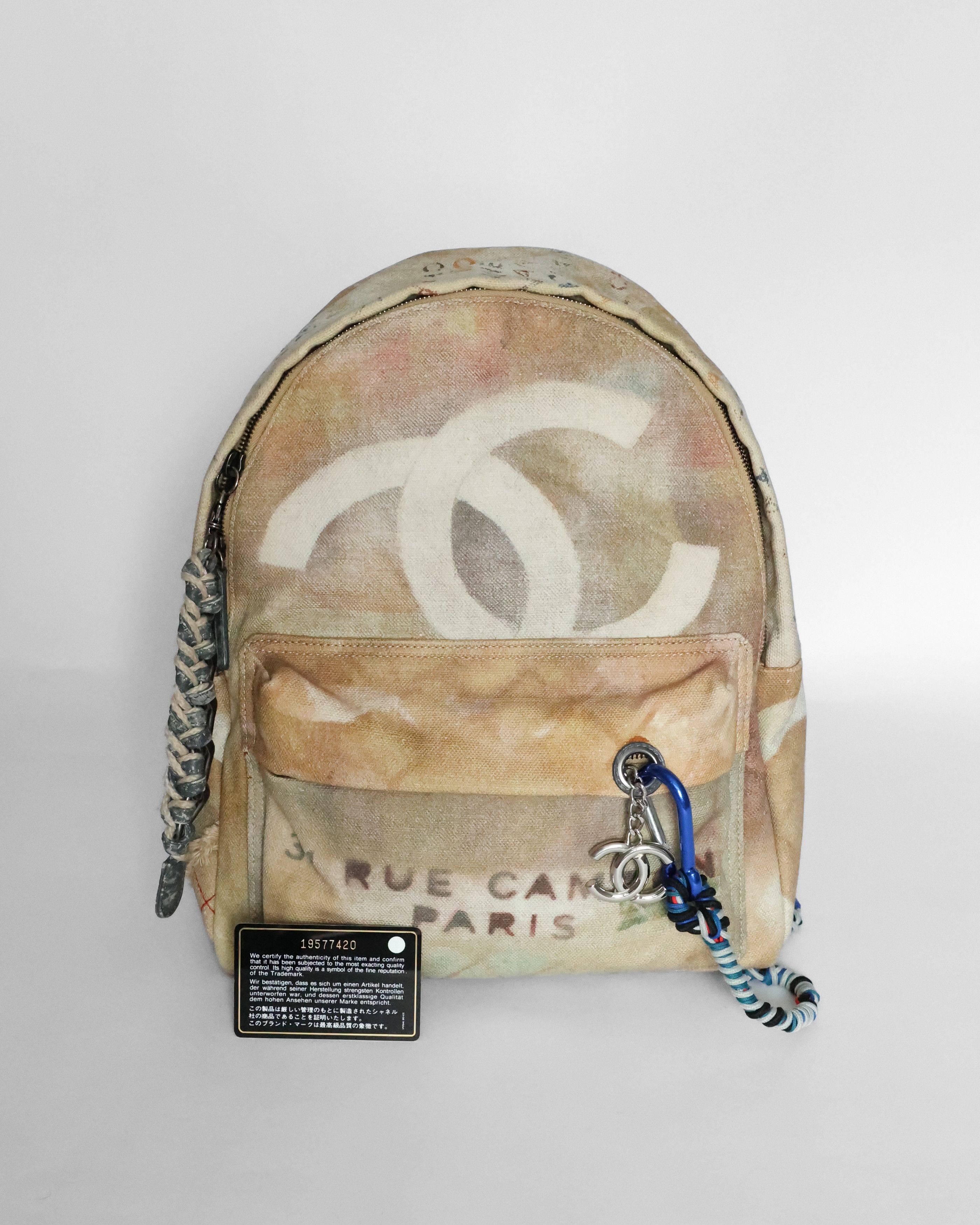 Chanel SS14 Artclass Yellow Canvas Small Graffiti Backpack Size ONE SIZE - 3 Thumbnail