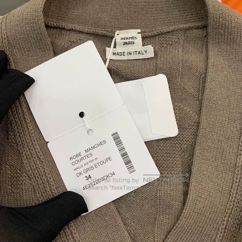 Hermes Hermes Gray Logo Dress Size XXS / US 00 / IT 34 - 3 Thumbnail