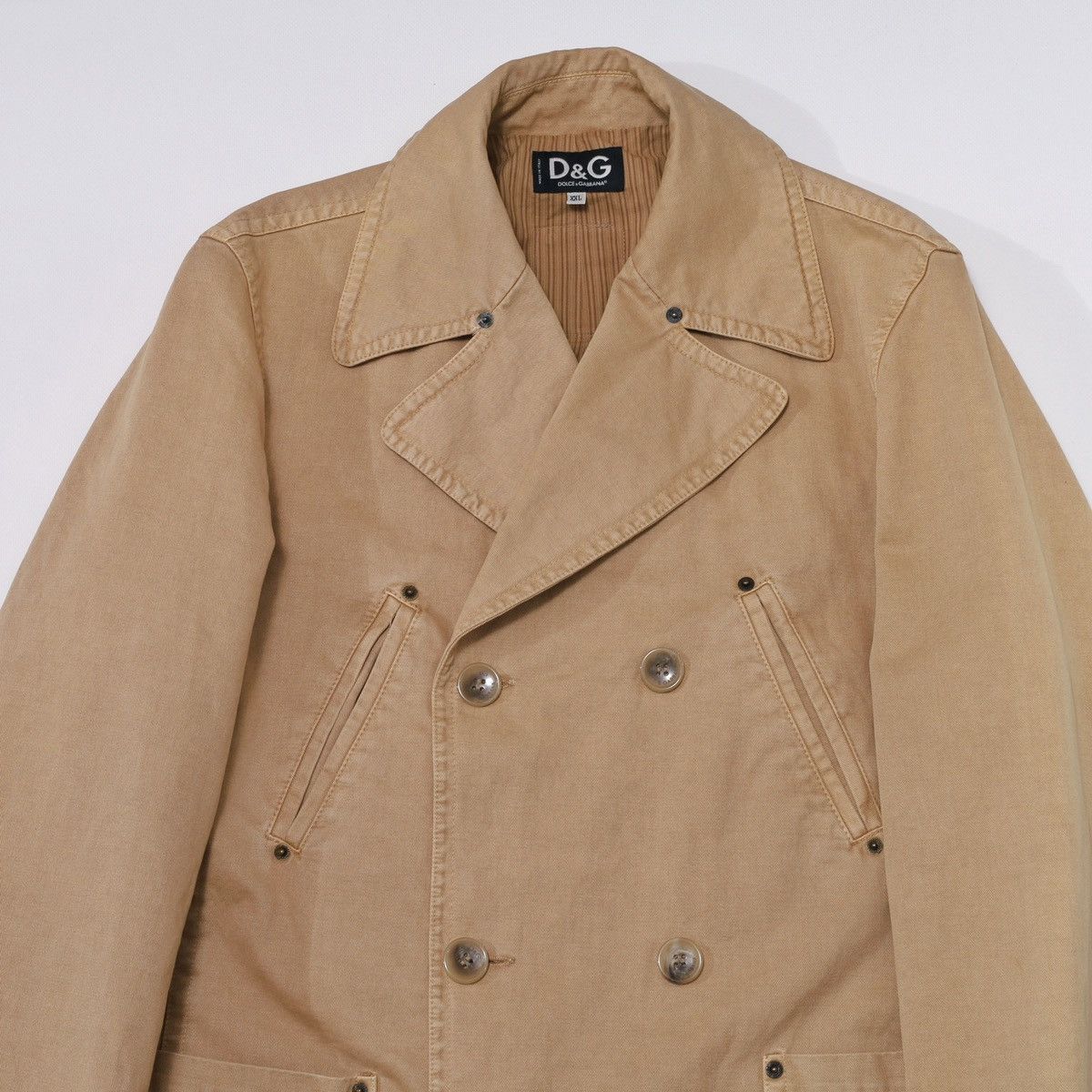 Dolce & Gabbana Dolce Gabbana Denim Double Breasted Coat Jacket Safari Size US XXL / EU 58 / 5 - 3 Thumbnail