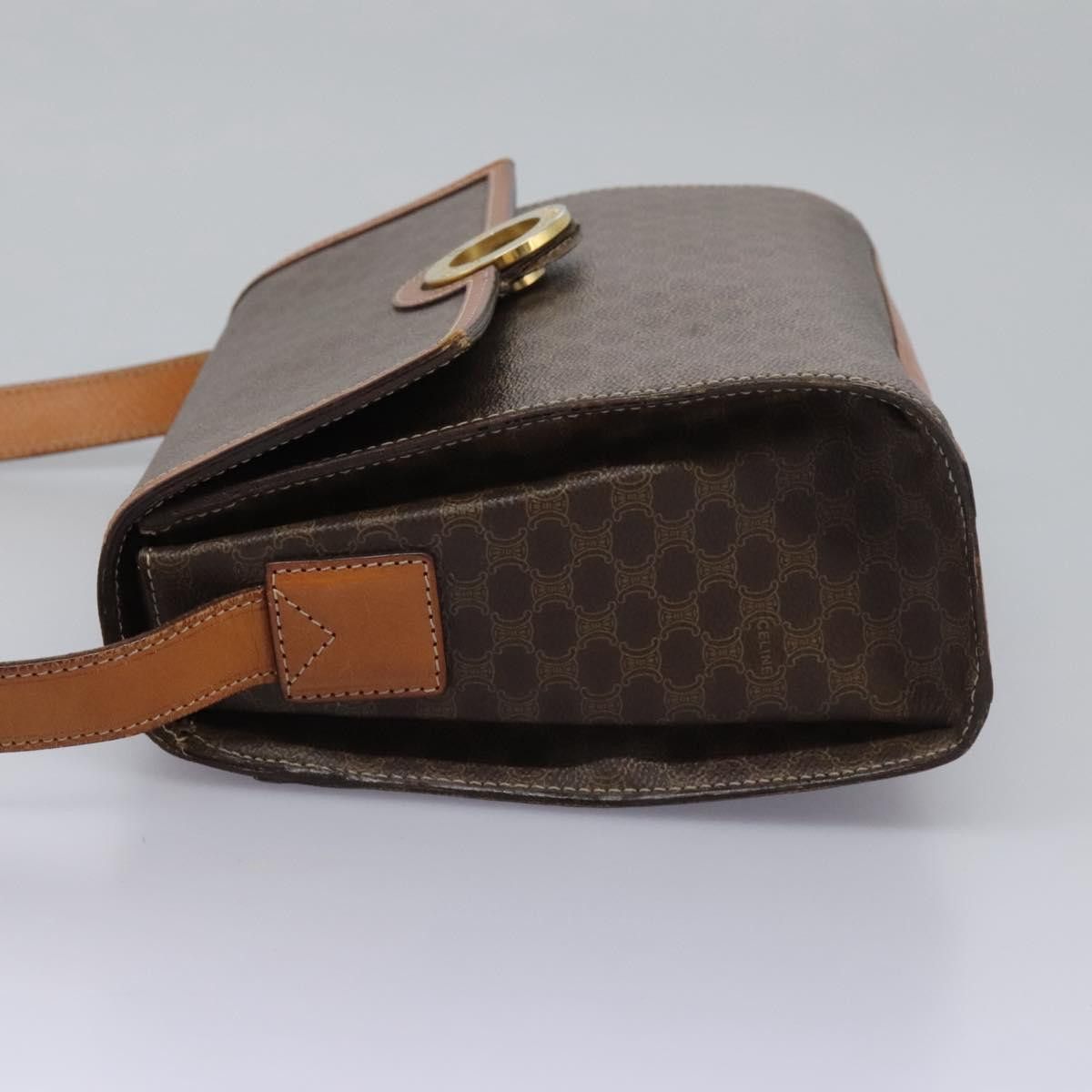 Celine CELINE Macadam Canvas Shoulder Bag Pvc Leather Brown Gold Size ONE SIZE - 4 Thumbnail
