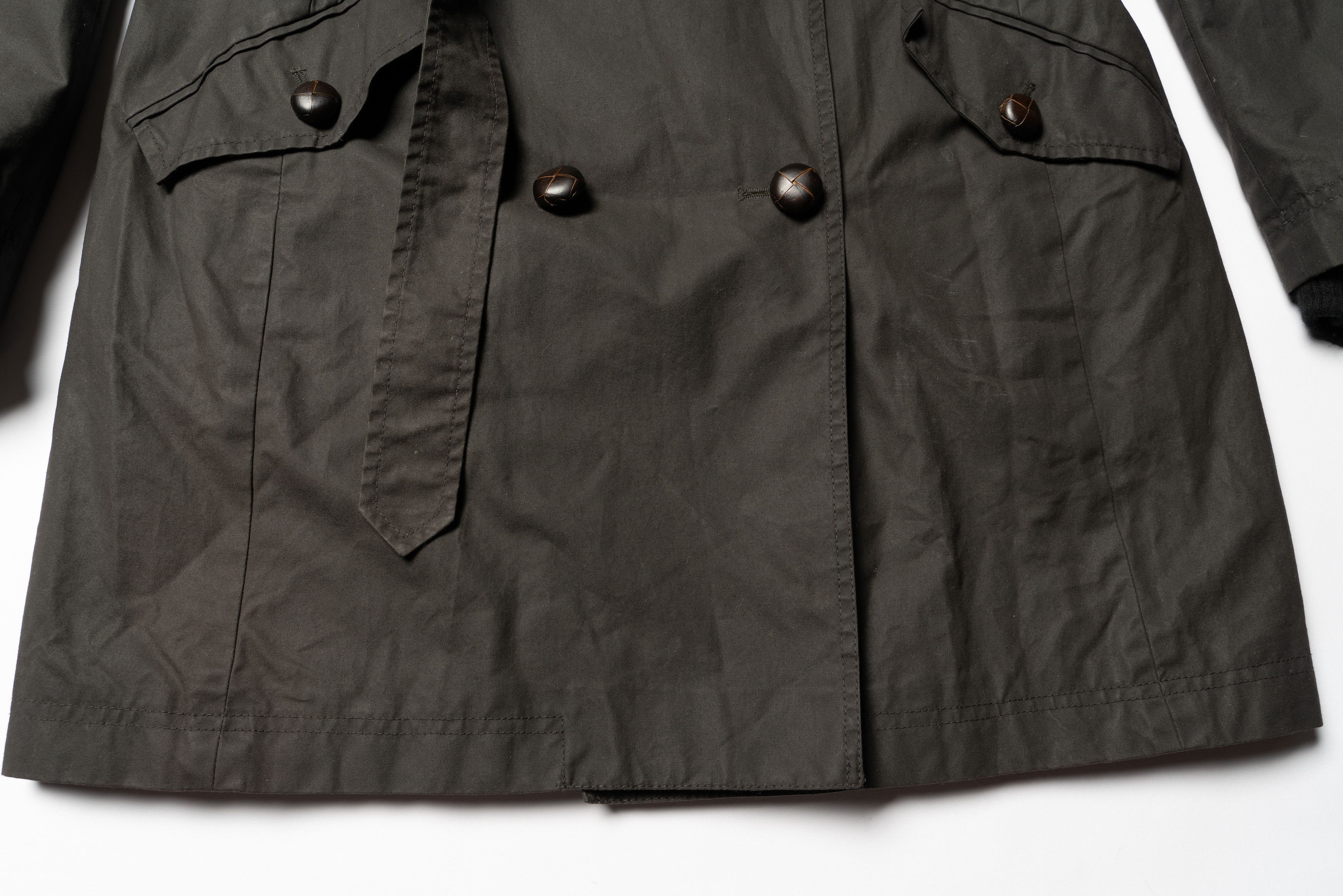 Jigsaw 🔴JIGSAW British Millerain Waxed Cotton Trench Coat Size L / US 10 / IT 46 - 4 Thumbnail