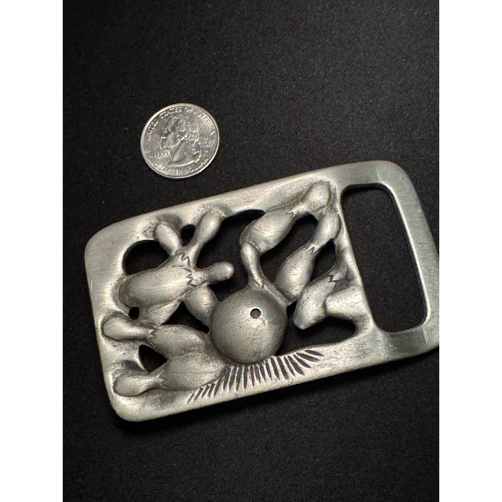 Vintage Vintage Pewter Bowling Belt Buckle Size ONE SIZE - 4 Thumbnail