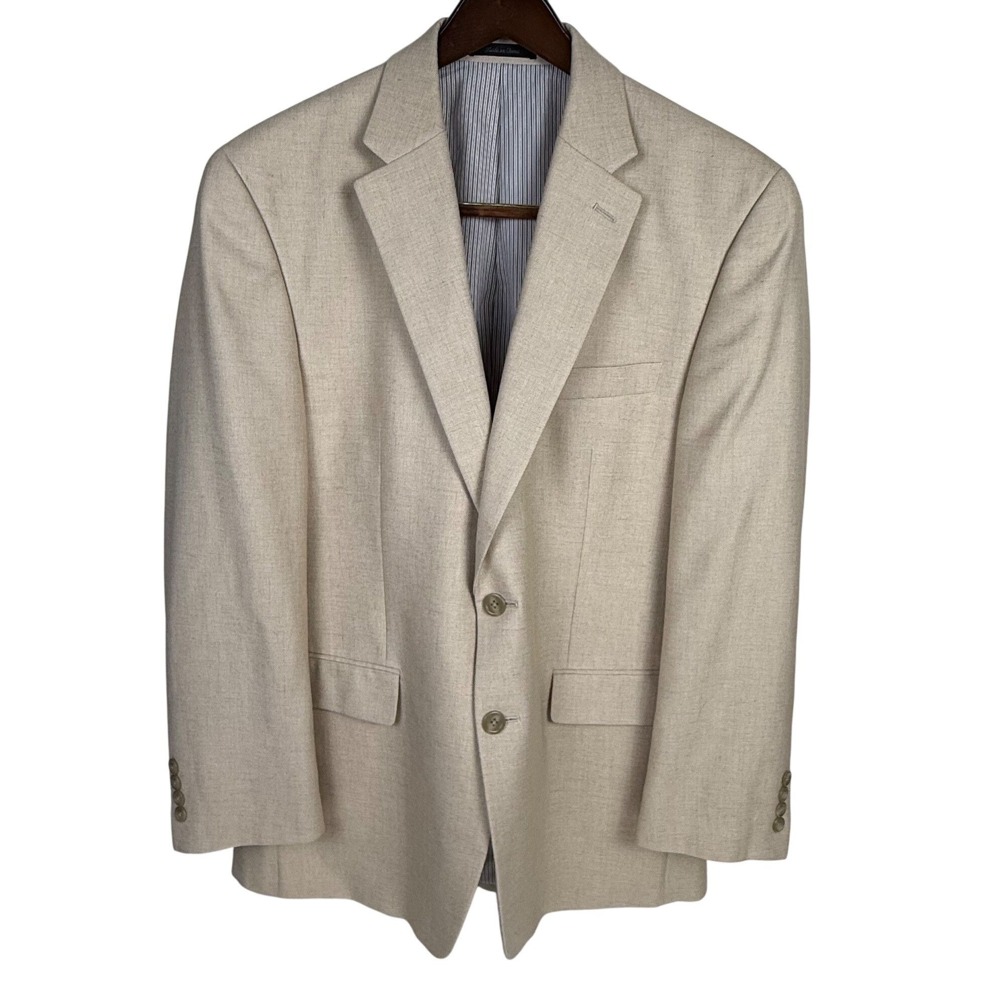 Chaps Chaps Ralph Men's Lauren 2-Button Blazer Beige Sport Coat Ja Size 42R - 1 Thumbnail