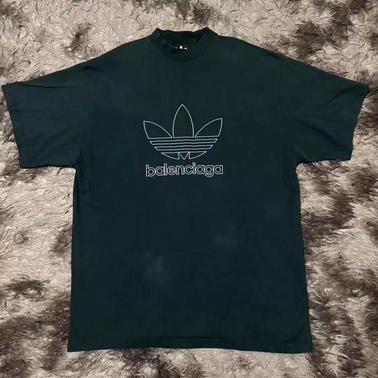 Balenciaga Balenciaga x adidas FW22 Embroidered Logo Crew SS Tee Sz 2 Size XS / US 0-2 / IT 36-38 - 1 Thumbnail
